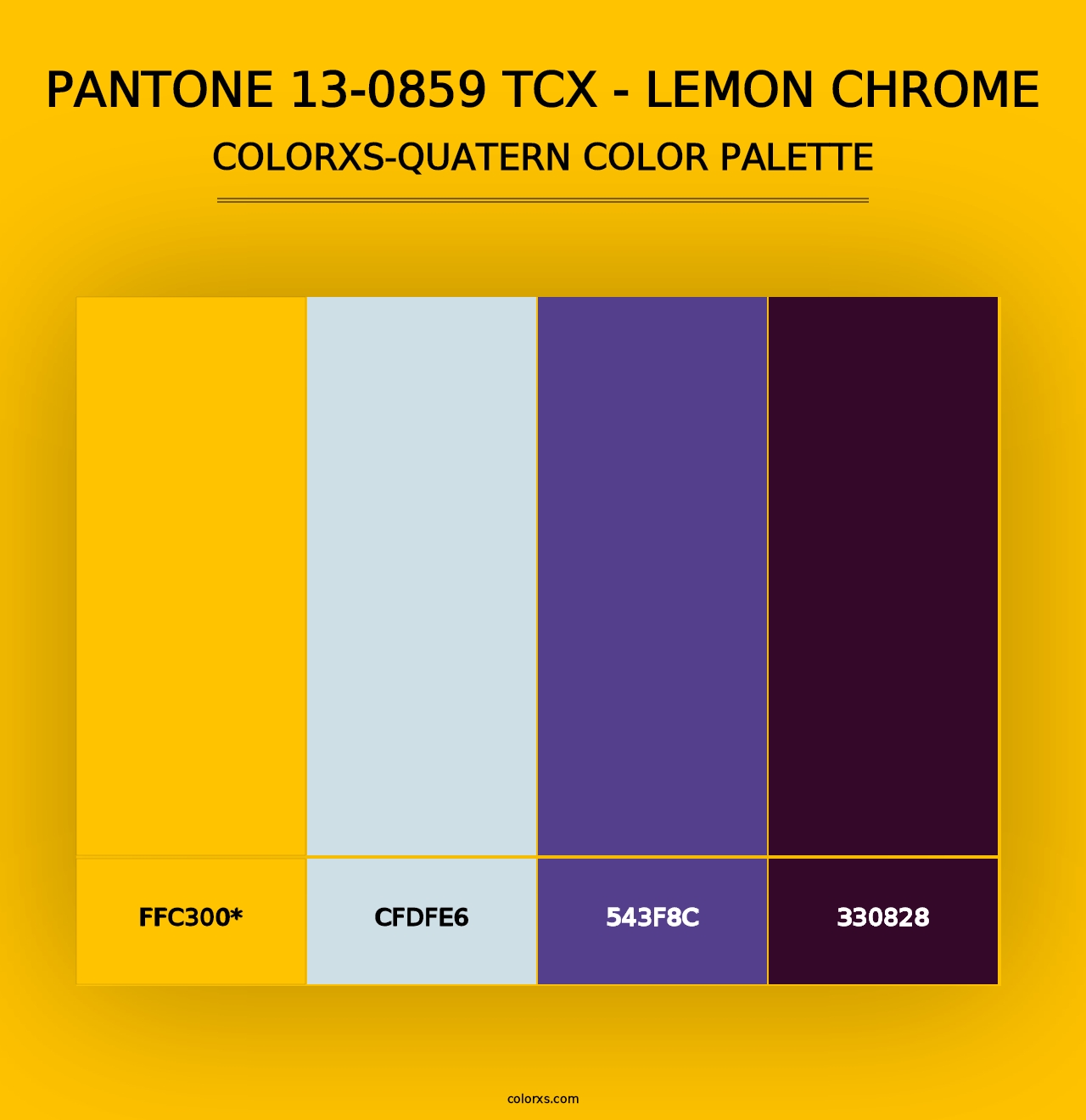 PANTONE 13-0859 TCX - Lemon Chrome - Colorxs Quad Palette