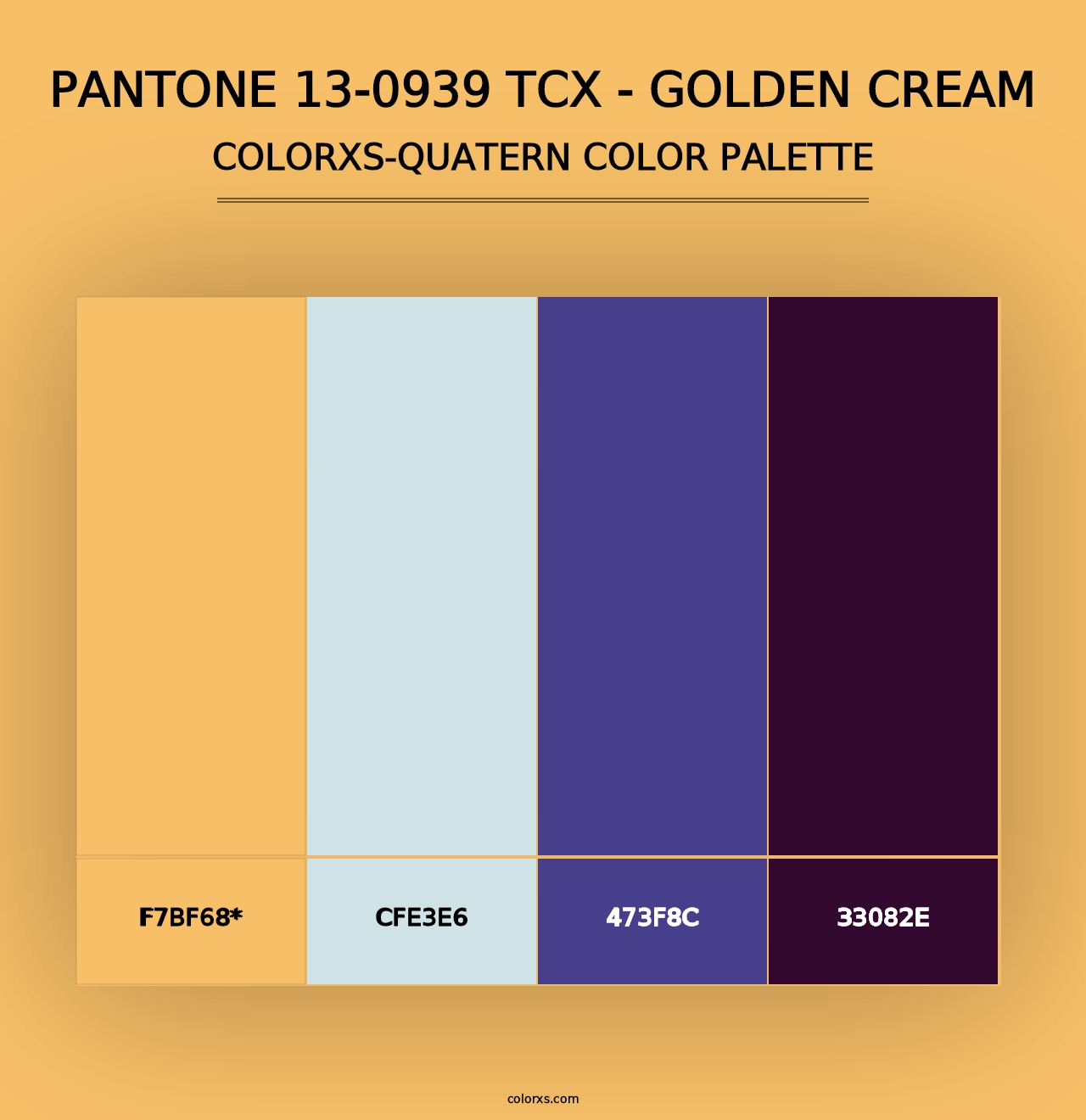 PANTONE 13-0939 TCX - Golden Cream - Colorxs Quad Palette