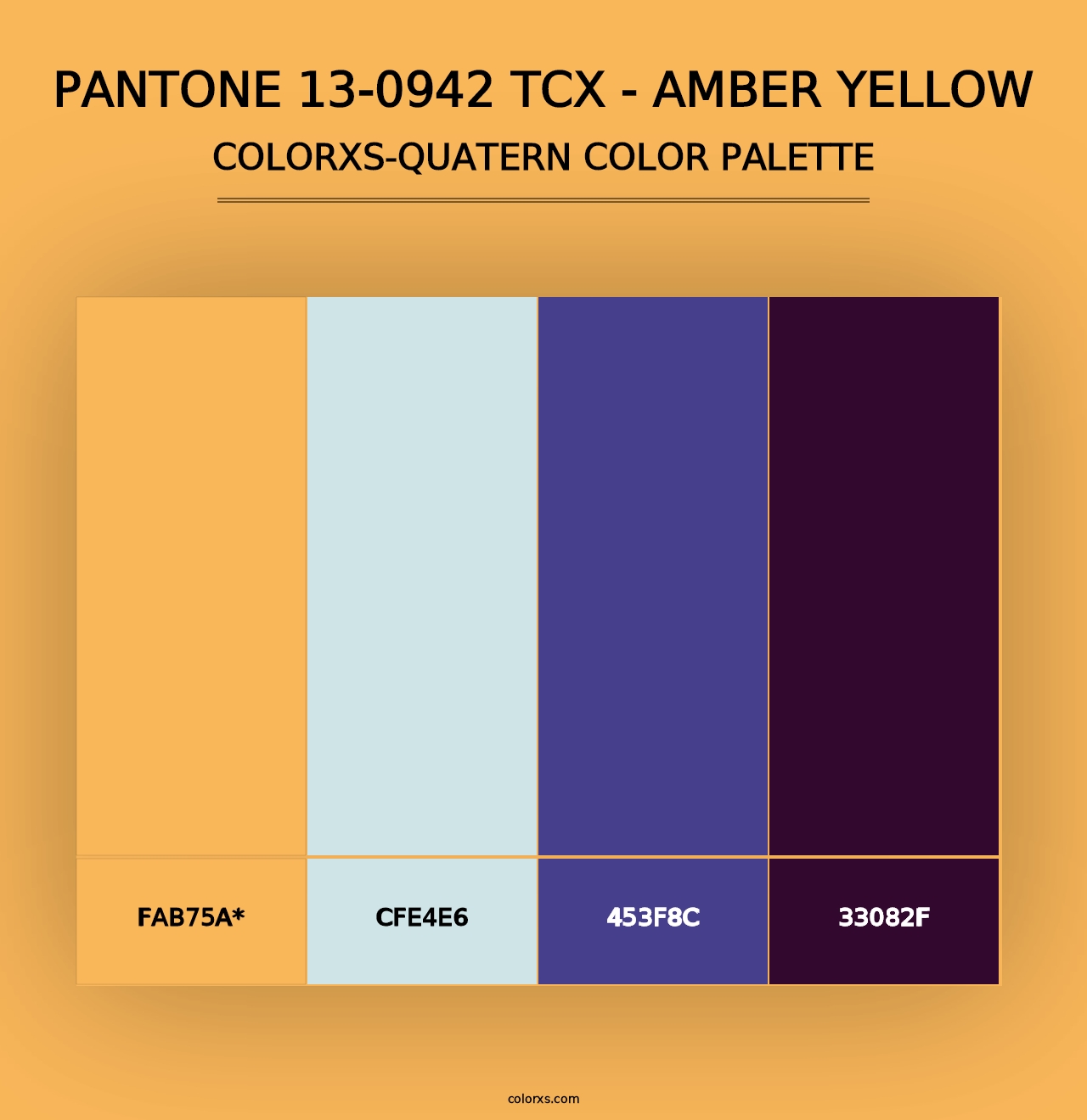 PANTONE 13-0942 TCX - Amber Yellow - Colorxs Quad Palette