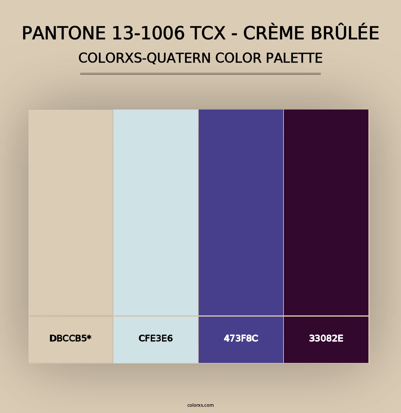 PANTONE 13-1006 TCX - Crème Brûlée - Colorxs Quad Palette