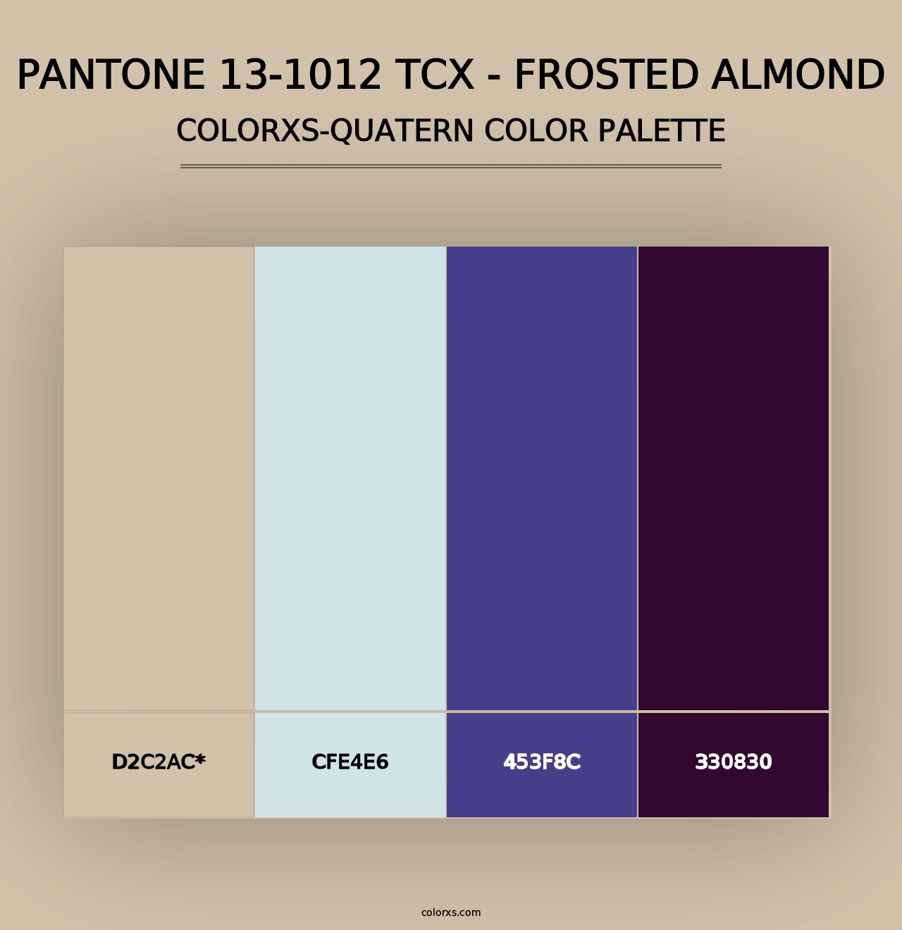 PANTONE 13-1012 TCX - Frosted Almond - Colorxs Quad Palette