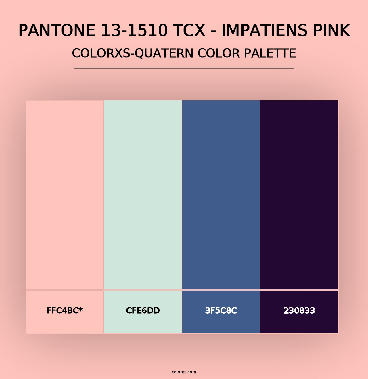 PANTONE 13-1510 TCX - Impatiens Pink - Colorxs Quad Palette