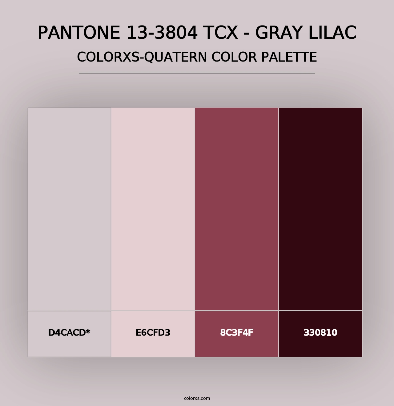 PANTONE 13-3804 TCX - Gray Lilac - Colorxs Quad Palette