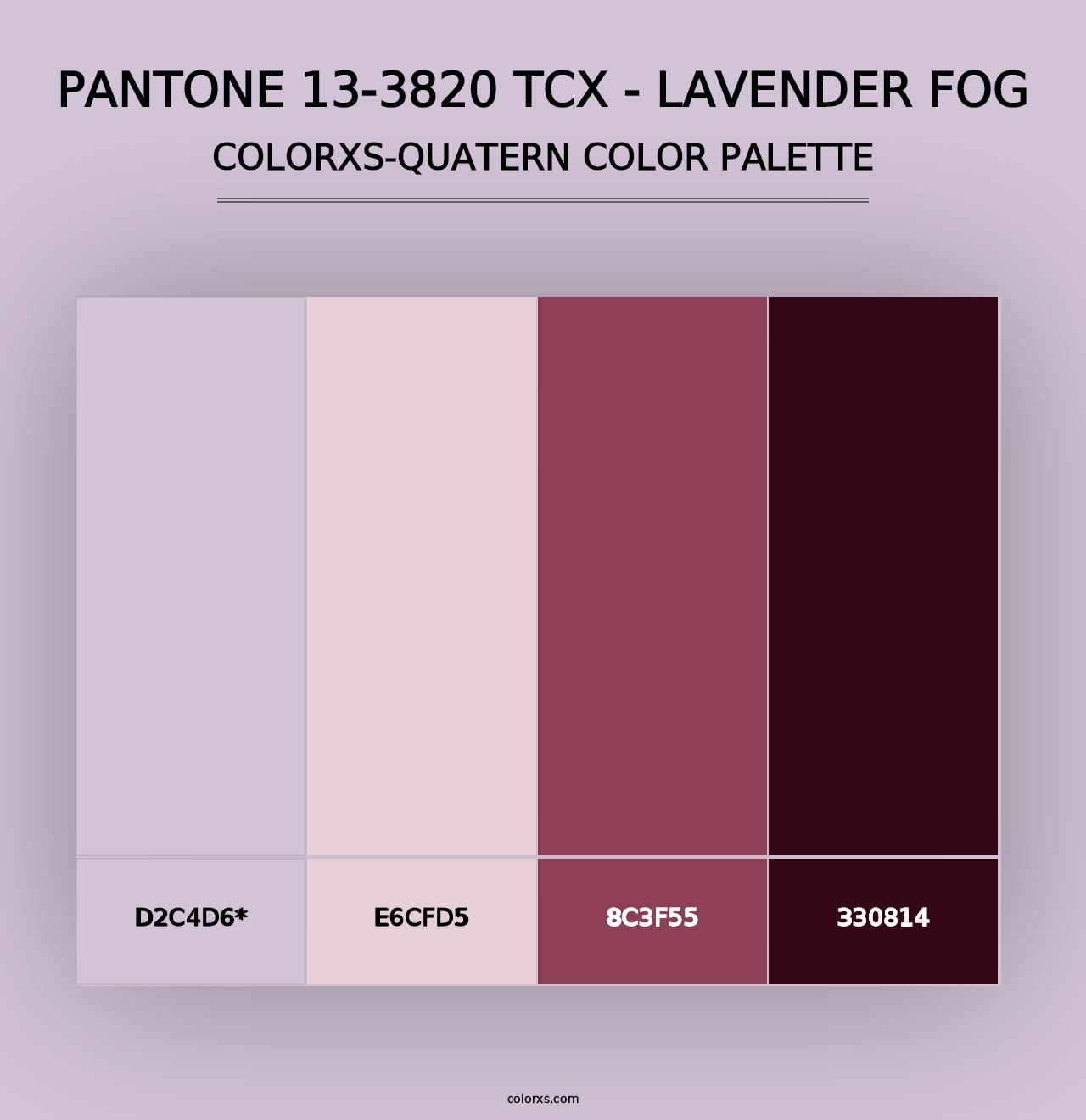 PANTONE 13-3820 TCX - Lavender Fog - Colorxs Quad Palette