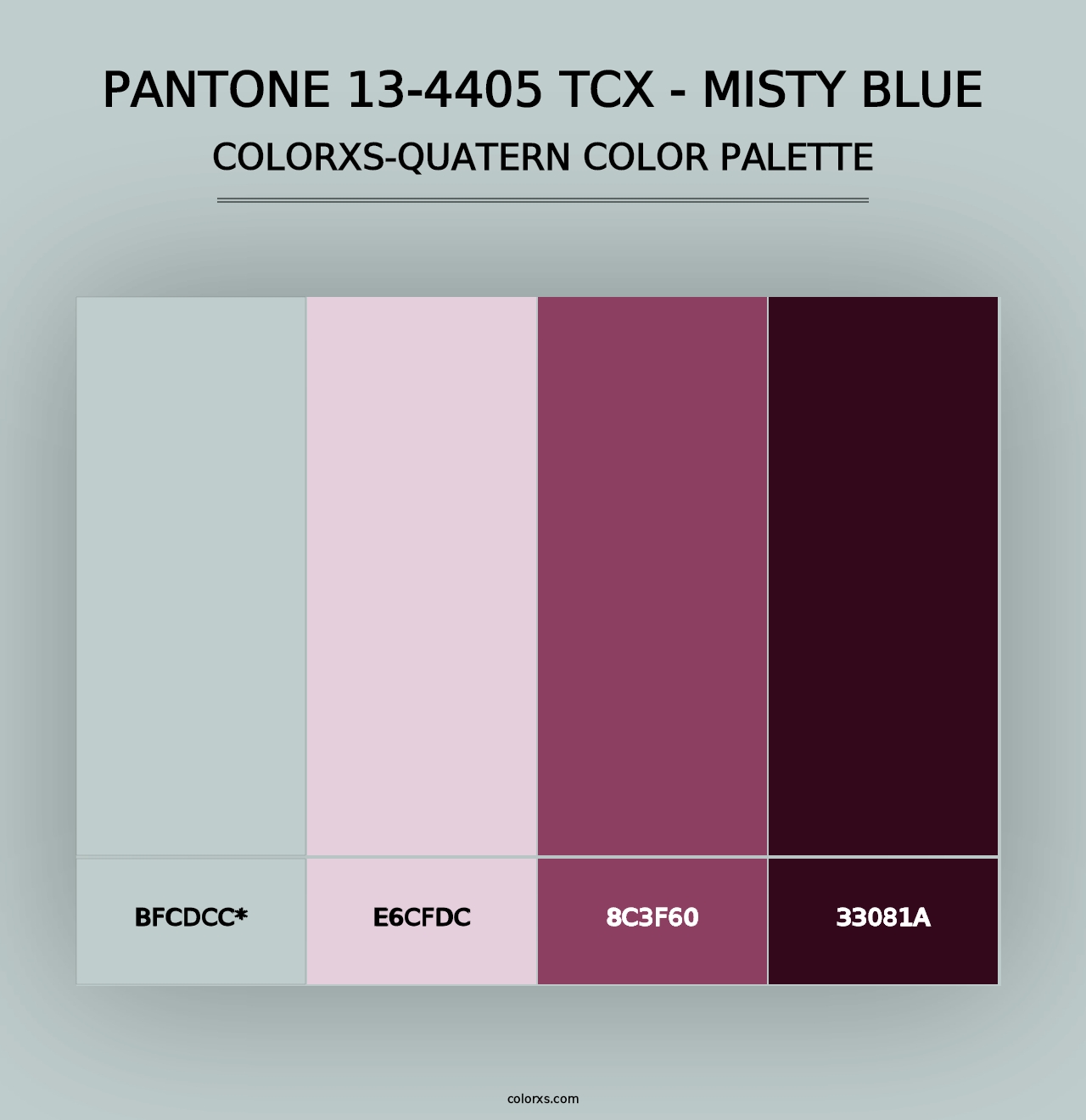 PANTONE 13-4405 TCX - Misty Blue - Colorxs Quad Palette