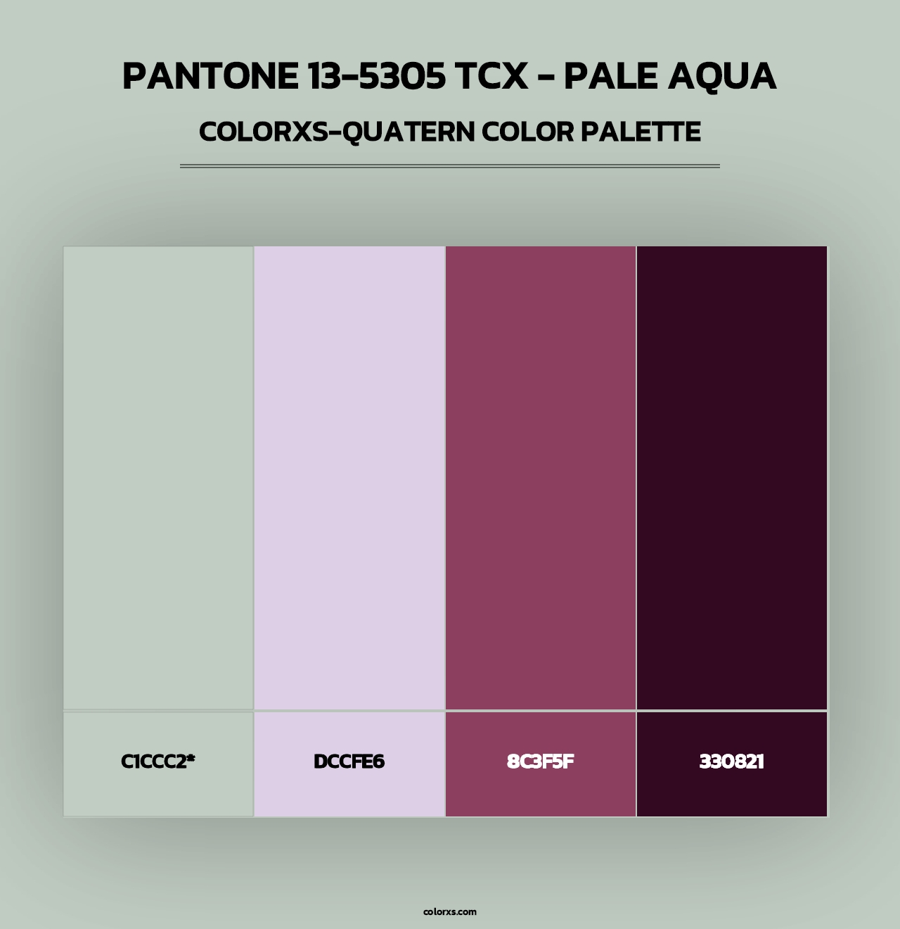 PANTONE 13-5305 TCX - Pale Aqua - Colorxs Quad Palette