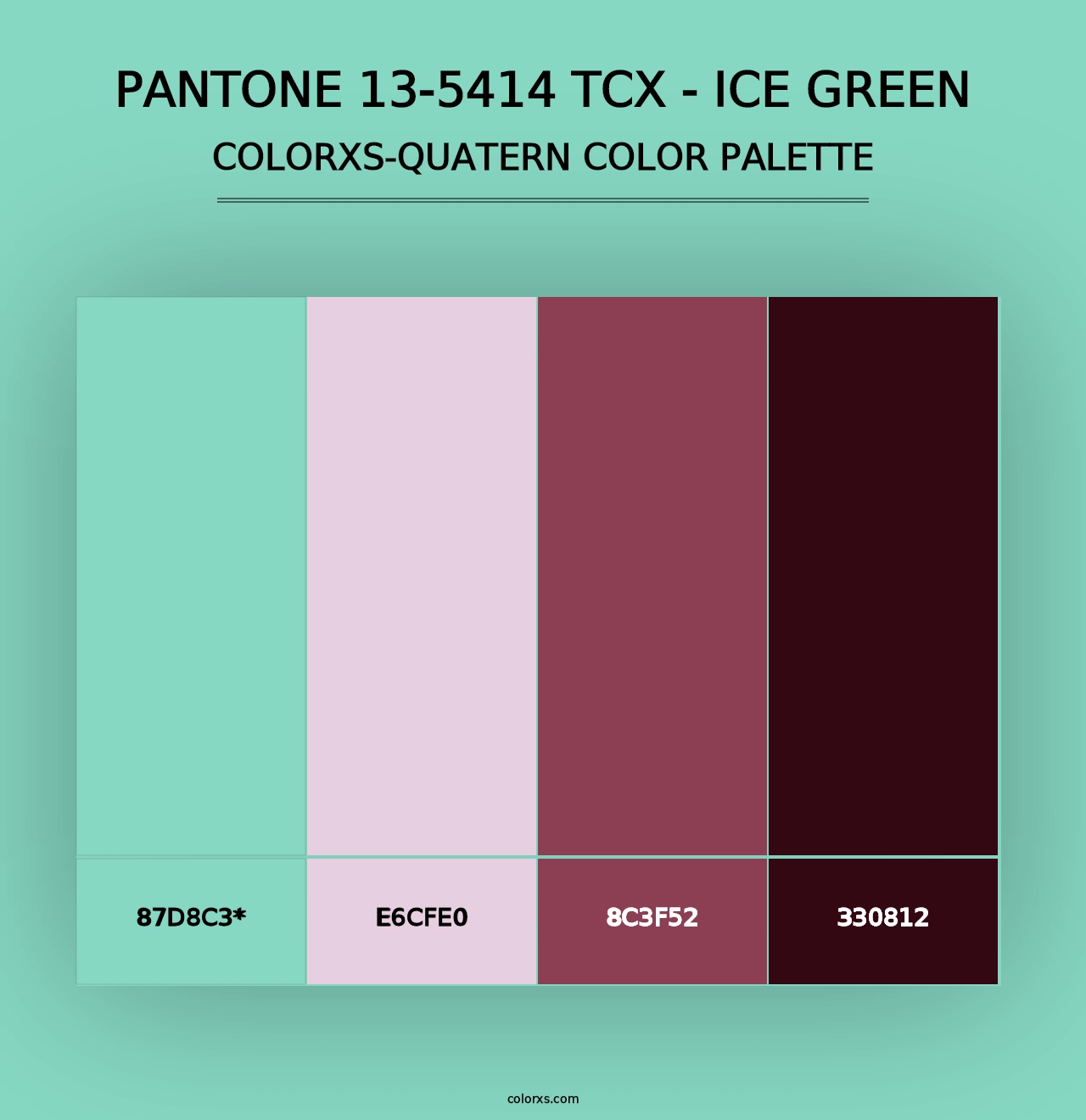 PANTONE 13-5414 TCX - Ice Green - Colorxs Quad Palette