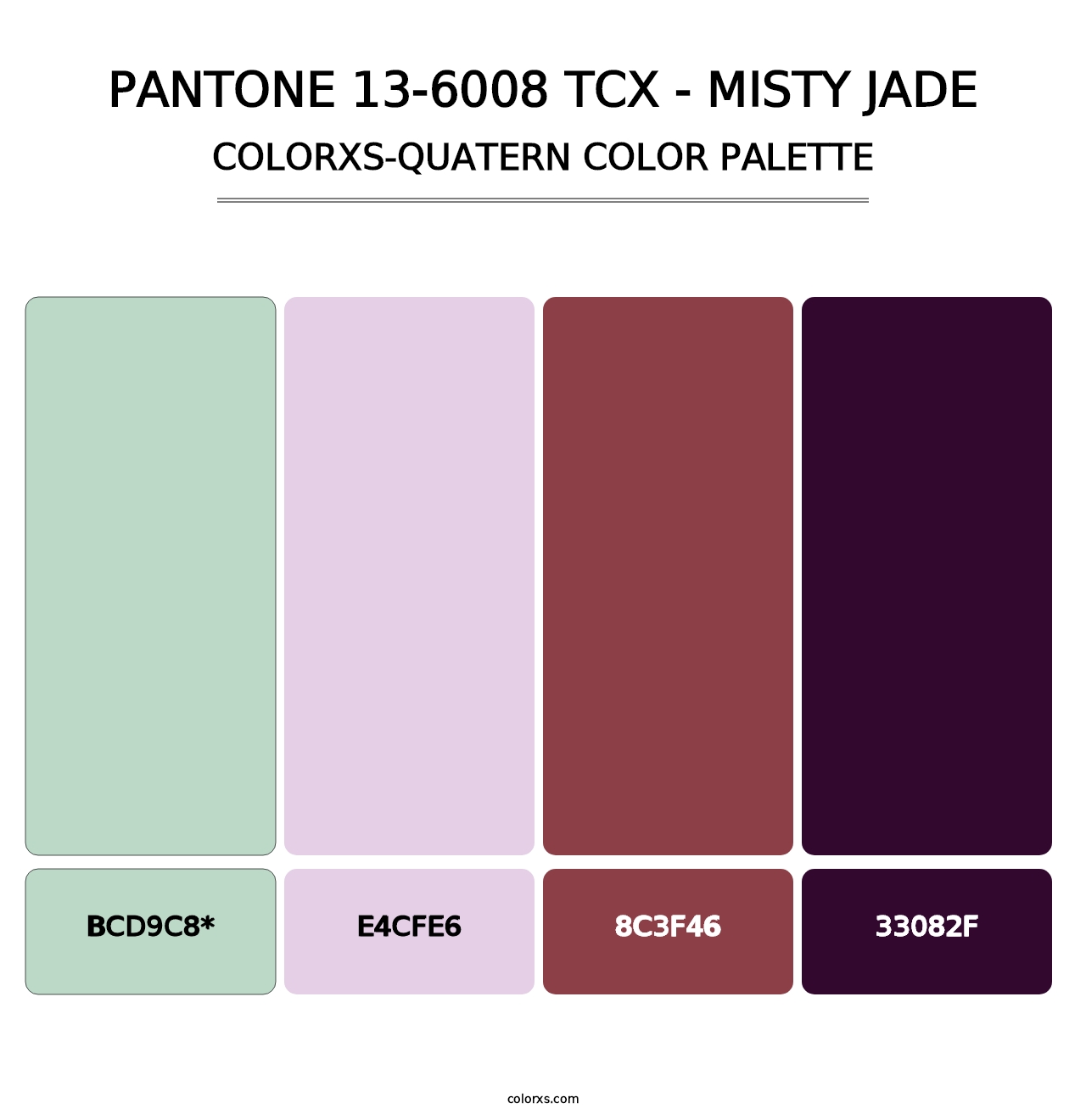 PANTONE 13-6008 TCX - Misty Jade - Colorxs Quad Palette