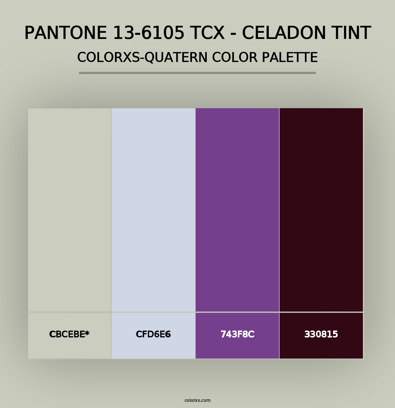 PANTONE 13-6105 TCX - Celadon Tint - Colorxs Quad Palette