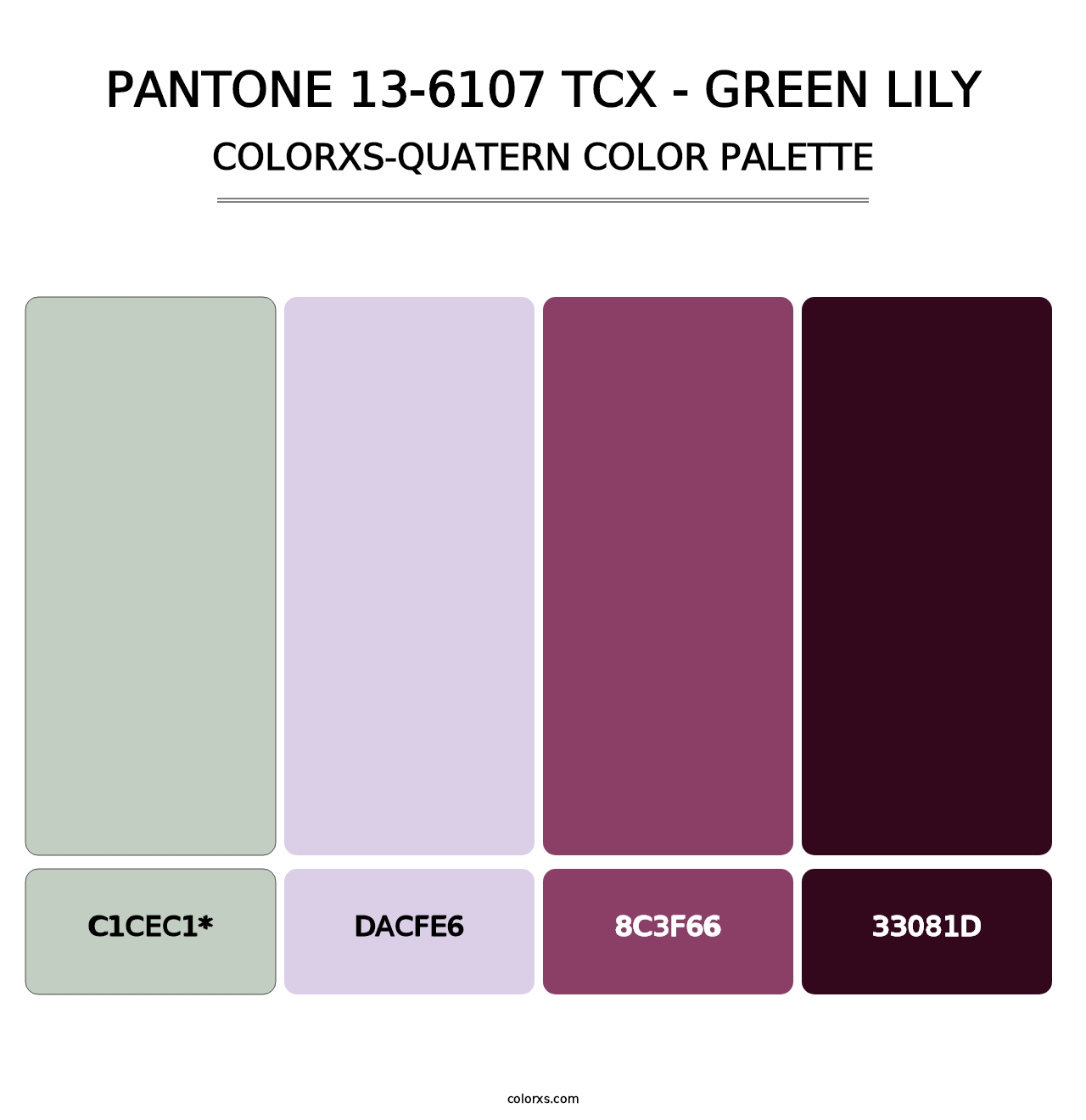 PANTONE 13-6107 TCX - Green Lily - Colorxs Quad Palette