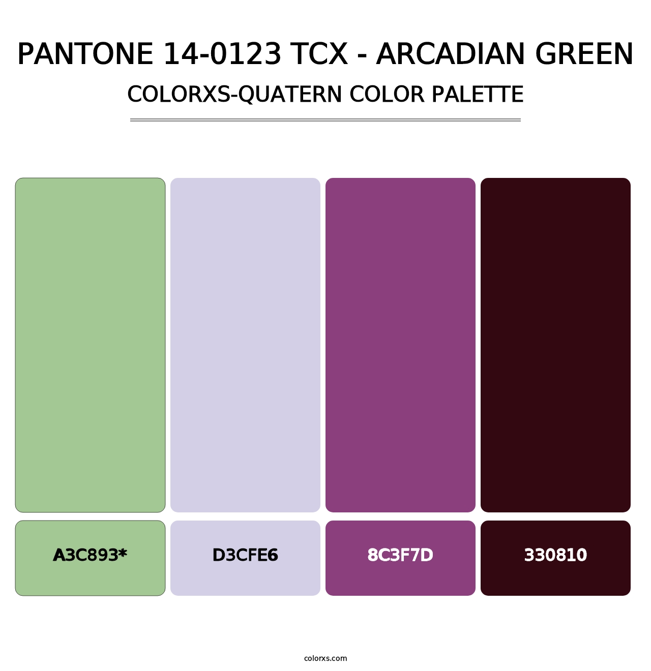 PANTONE 14-0123 TCX - Arcadian Green - Colorxs Quad Palette