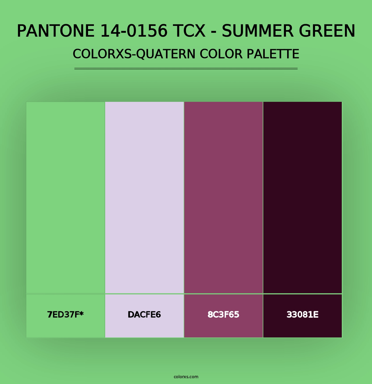 PANTONE 14-0156 TCX - Summer Green - Colorxs Quad Palette