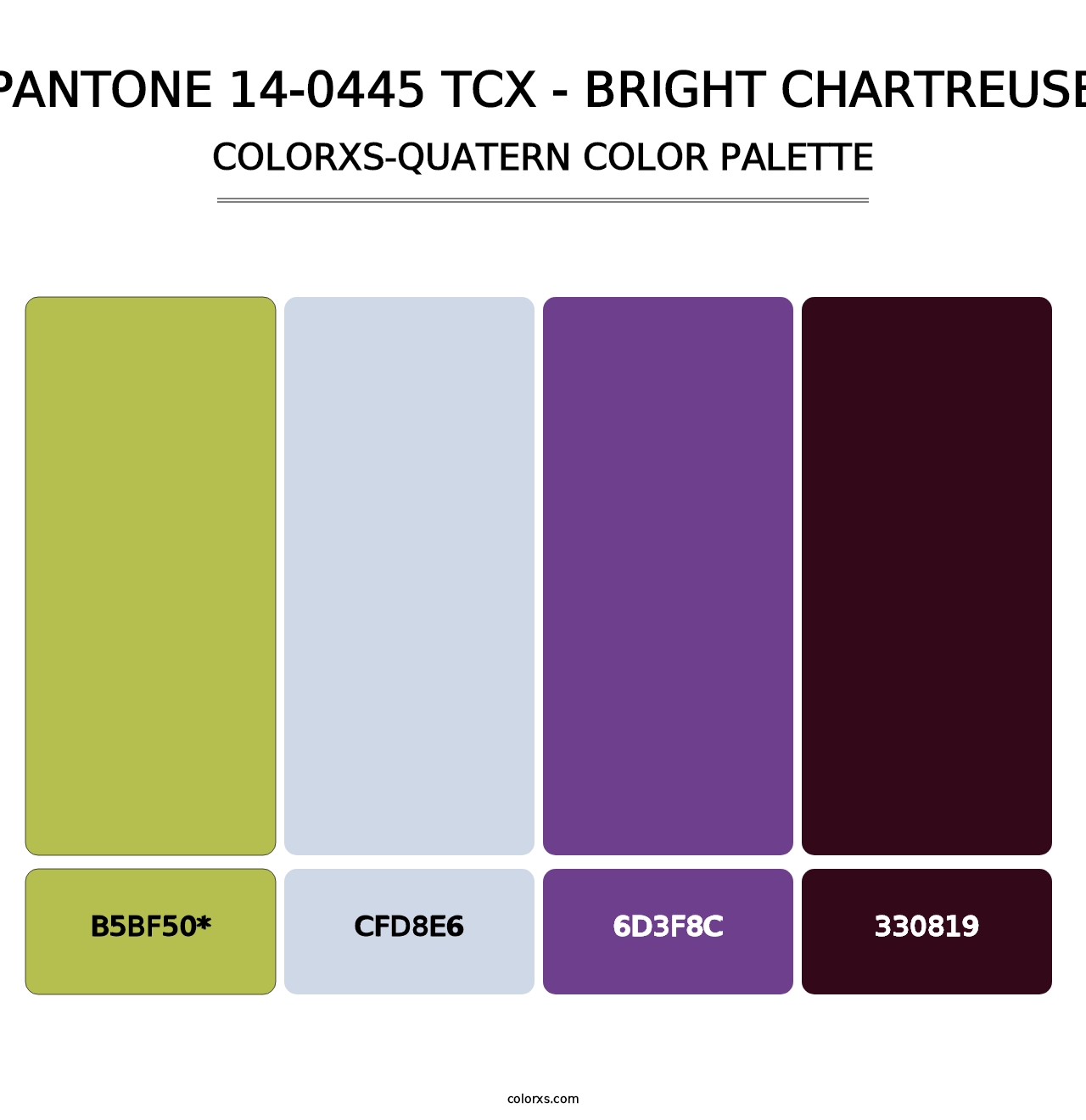 PANTONE 14-0445 TCX - Bright Chartreuse - Colorxs Quad Palette