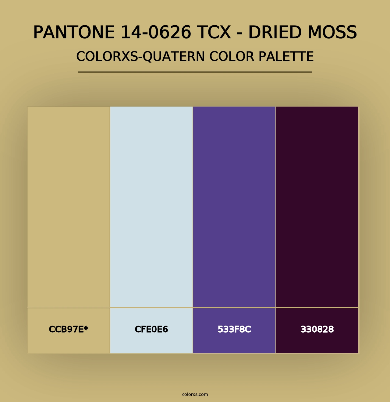 PANTONE 14-0626 TCX - Dried Moss - Colorxs Quad Palette