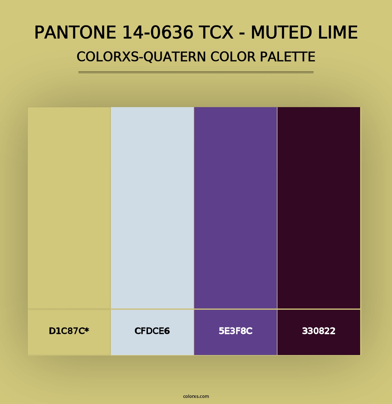 PANTONE 14-0636 TCX - Muted Lime - Colorxs Quad Palette