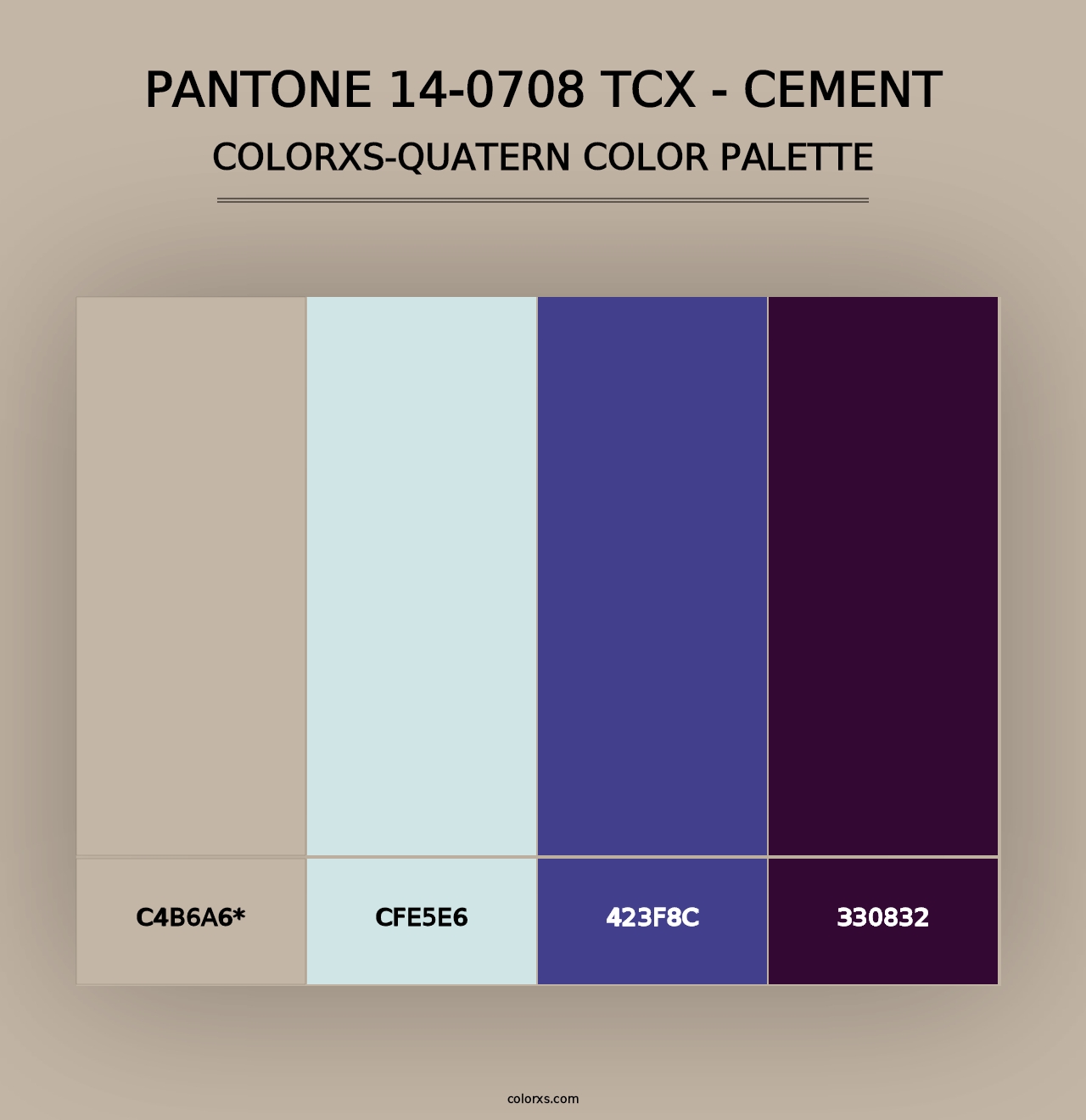 PANTONE 14-0708 TCX - Cement - Colorxs Quad Palette