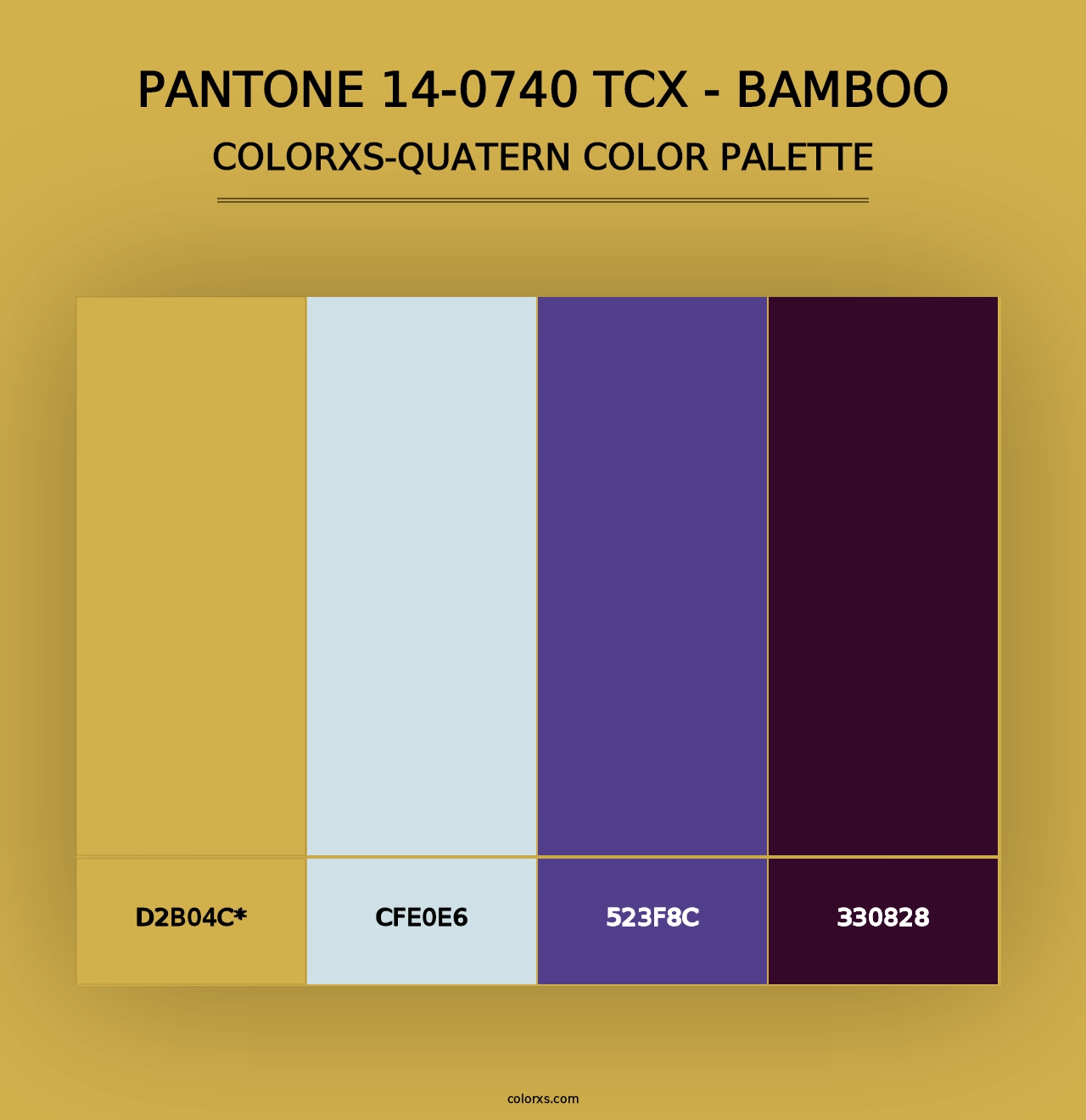 PANTONE 14-0740 TCX - Bamboo - Colorxs Quad Palette