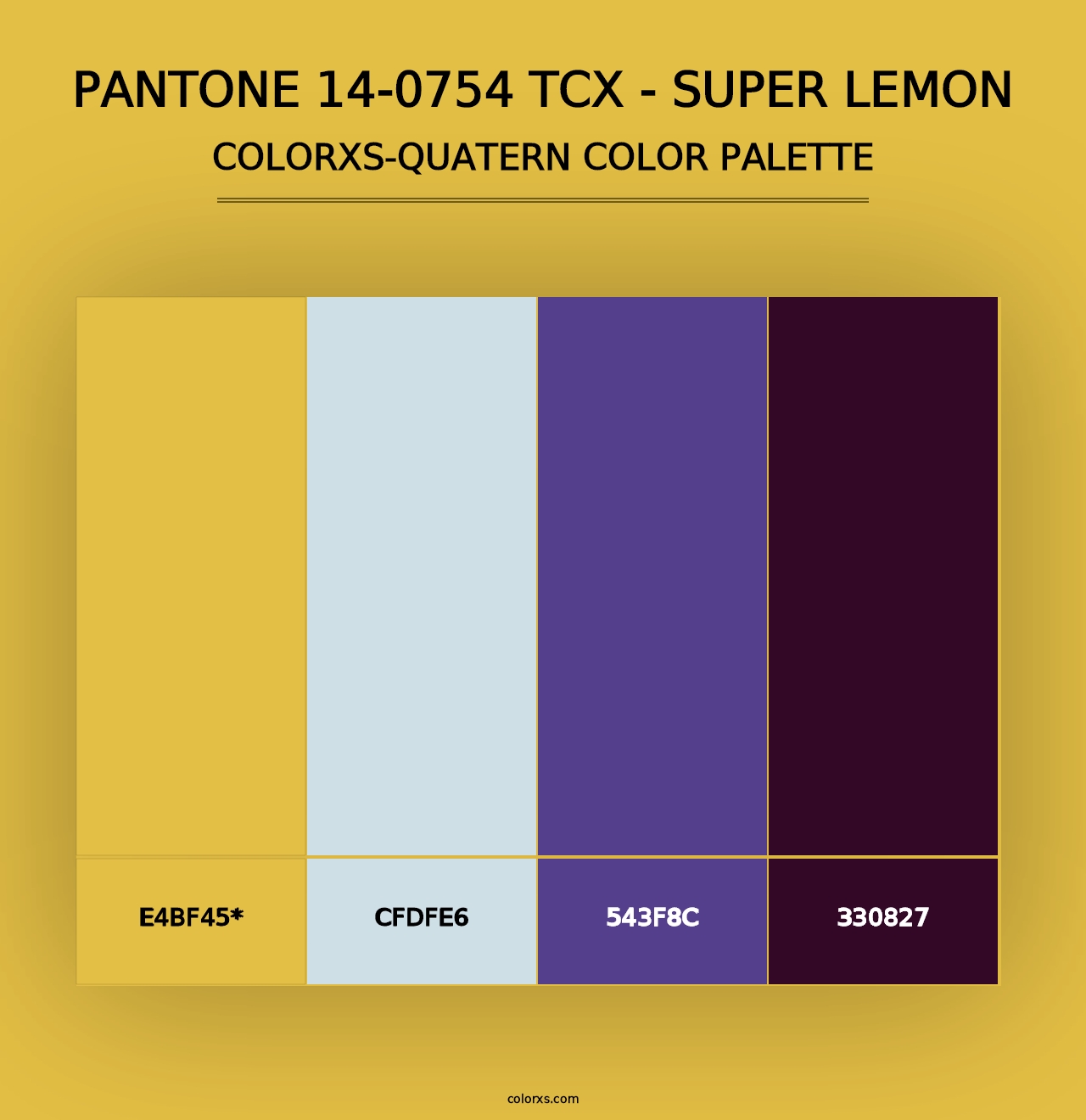 PANTONE 14-0754 TCX - Super Lemon - Colorxs Quad Palette