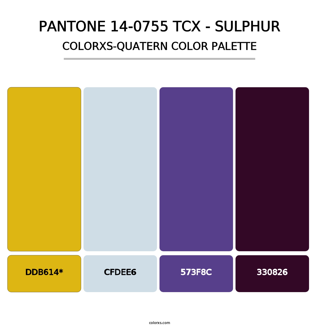 PANTONE 14-0755 TCX - Sulphur - Colorxs Quad Palette