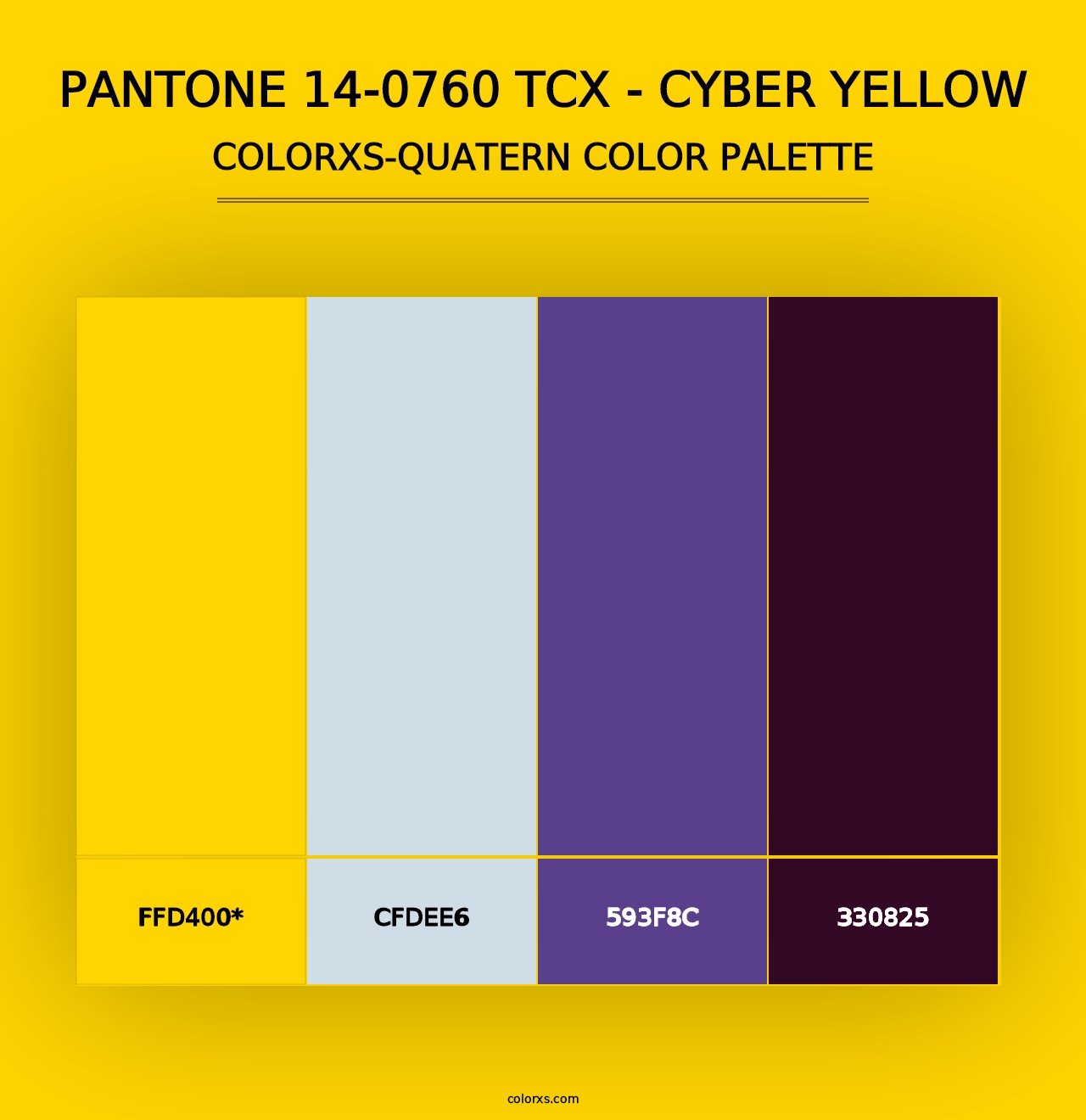 PANTONE 14-0760 TCX - Cyber Yellow - Colorxs Quad Palette