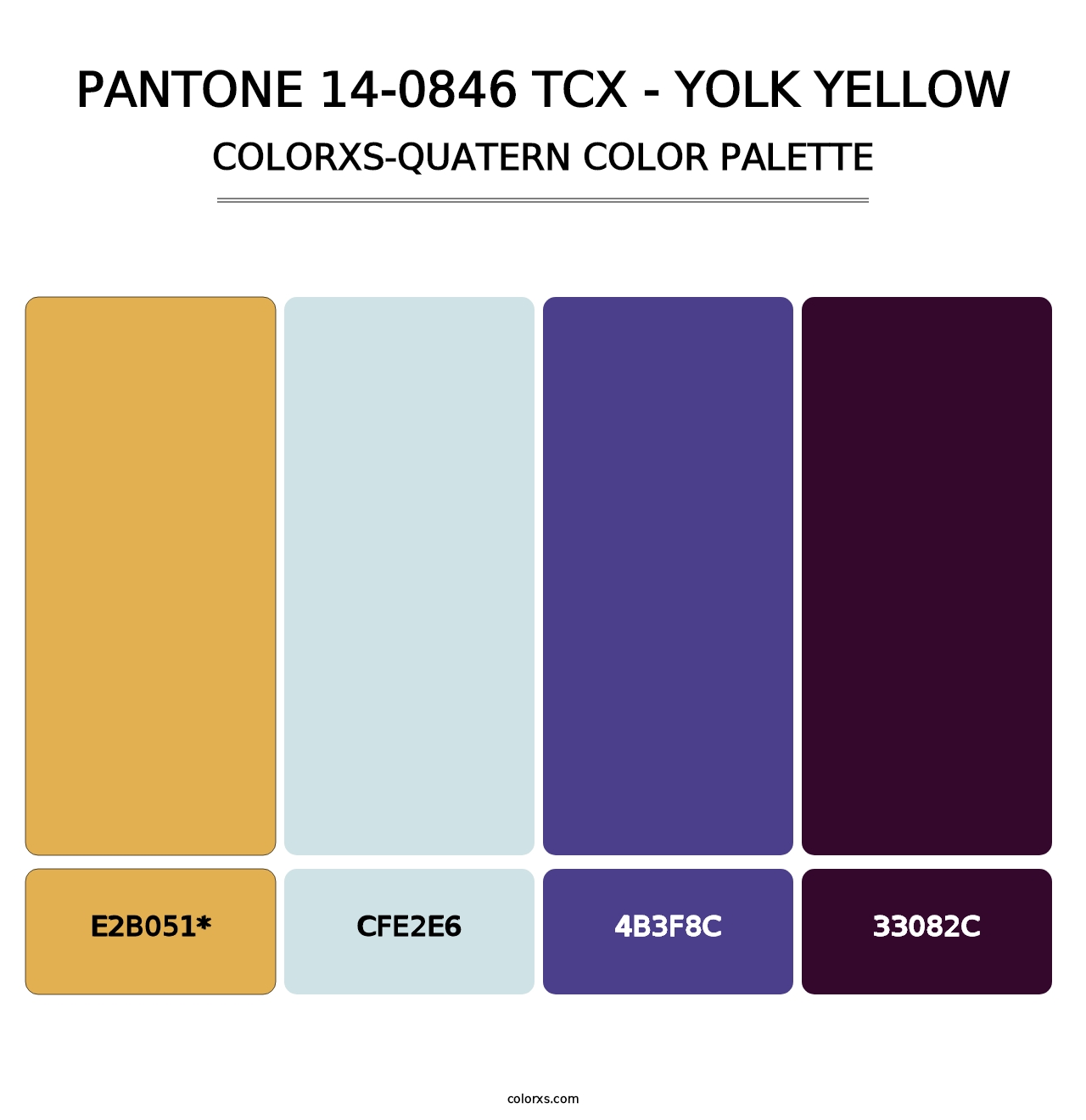 PANTONE 14-0846 TCX - Yolk Yellow - Colorxs Quad Palette