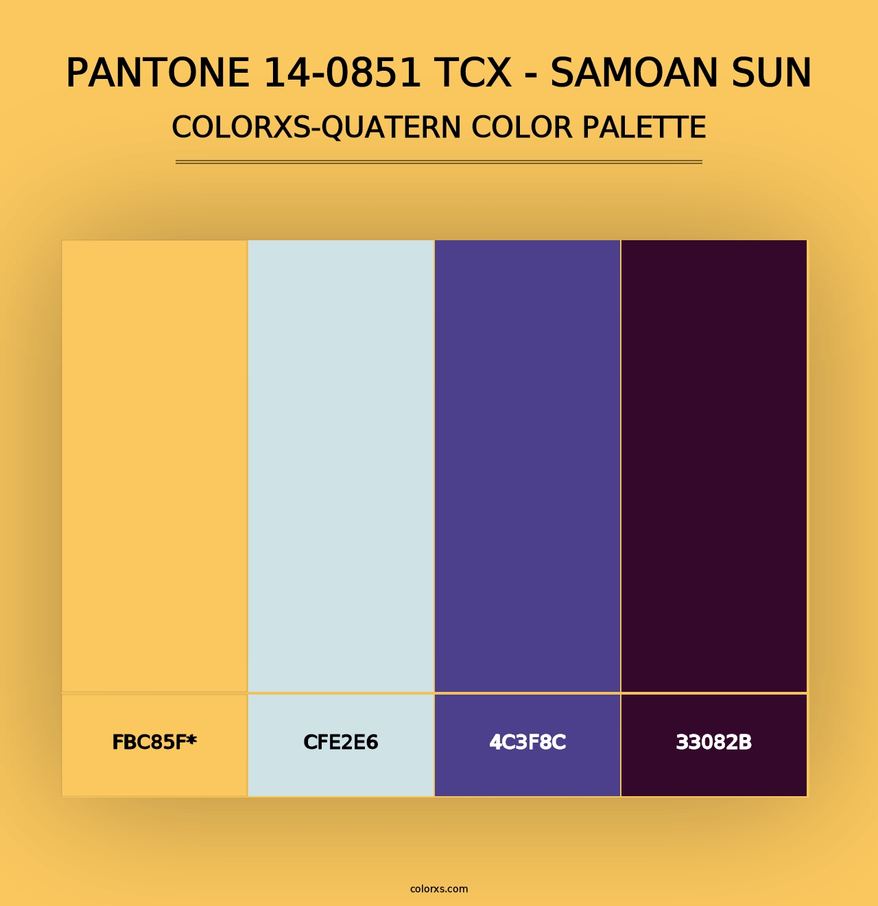 PANTONE 14-0851 TCX - Samoan Sun - Colorxs Quad Palette