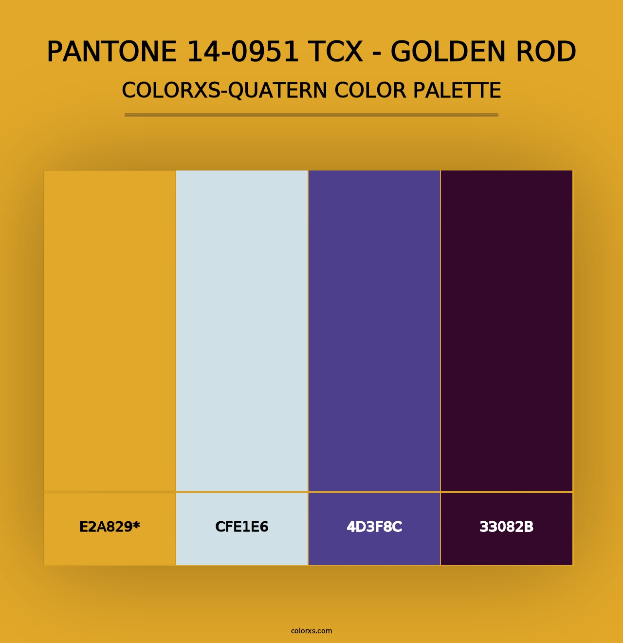 PANTONE 14-0951 TCX - Golden Rod - Colorxs Quad Palette