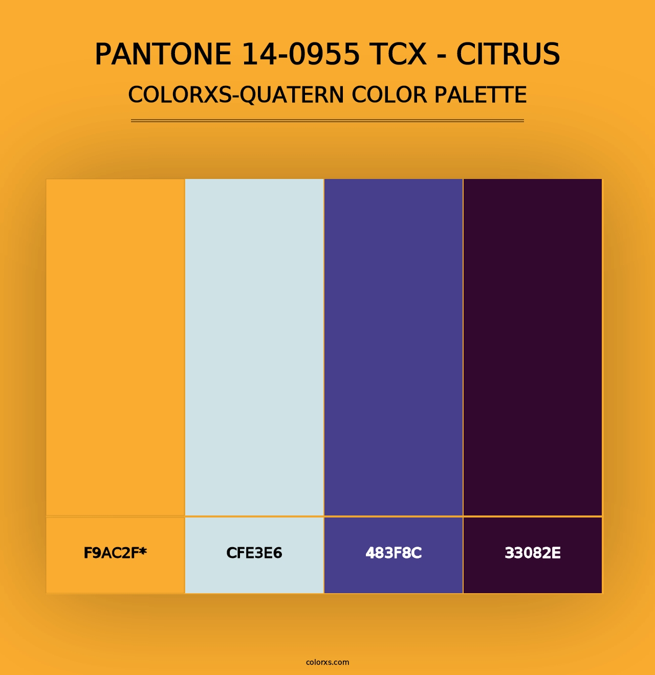 PANTONE 14-0955 TCX - Citrus - Colorxs Quad Palette