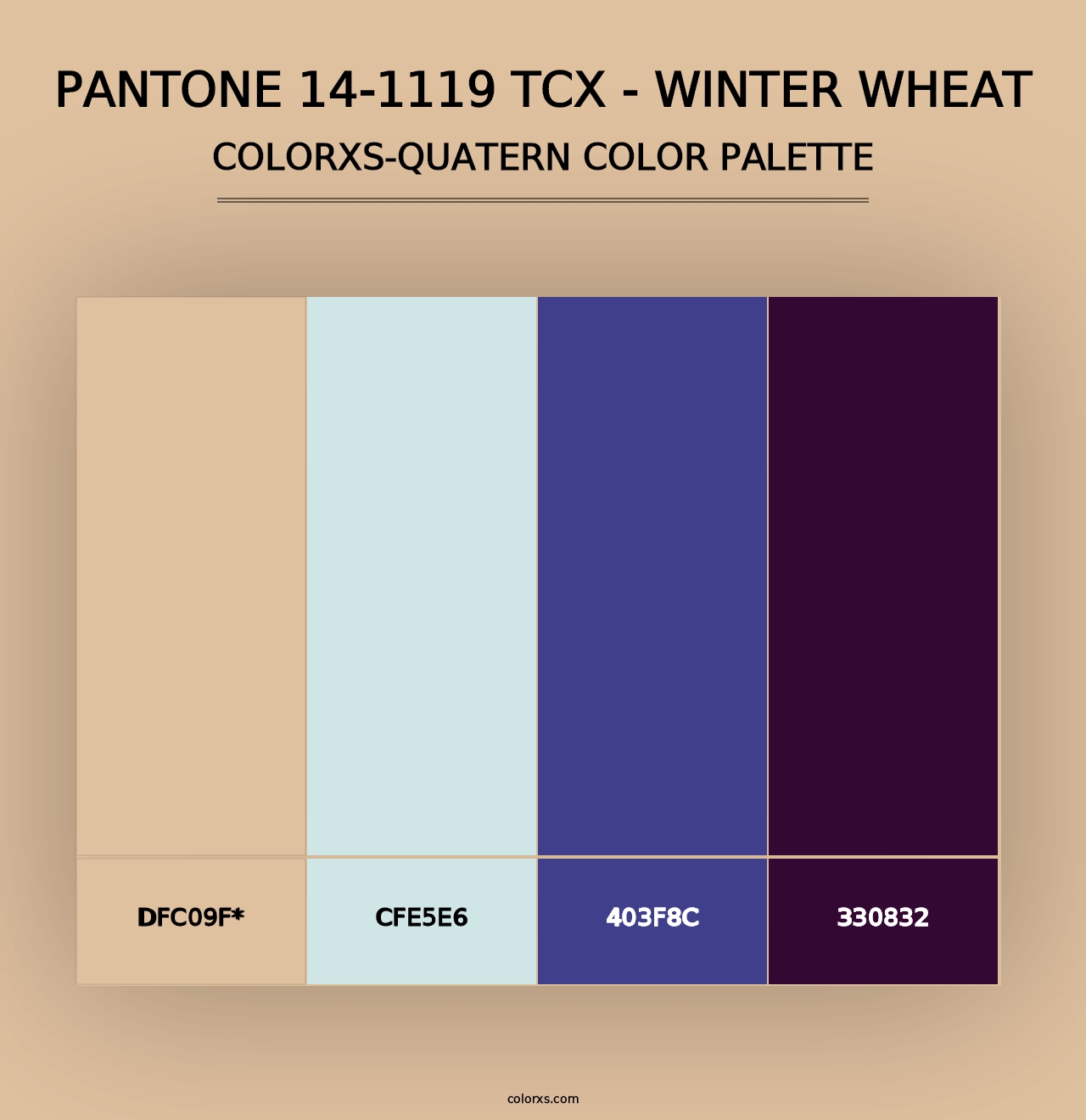 PANTONE 14-1119 TCX - Winter Wheat - Colorxs Quad Palette