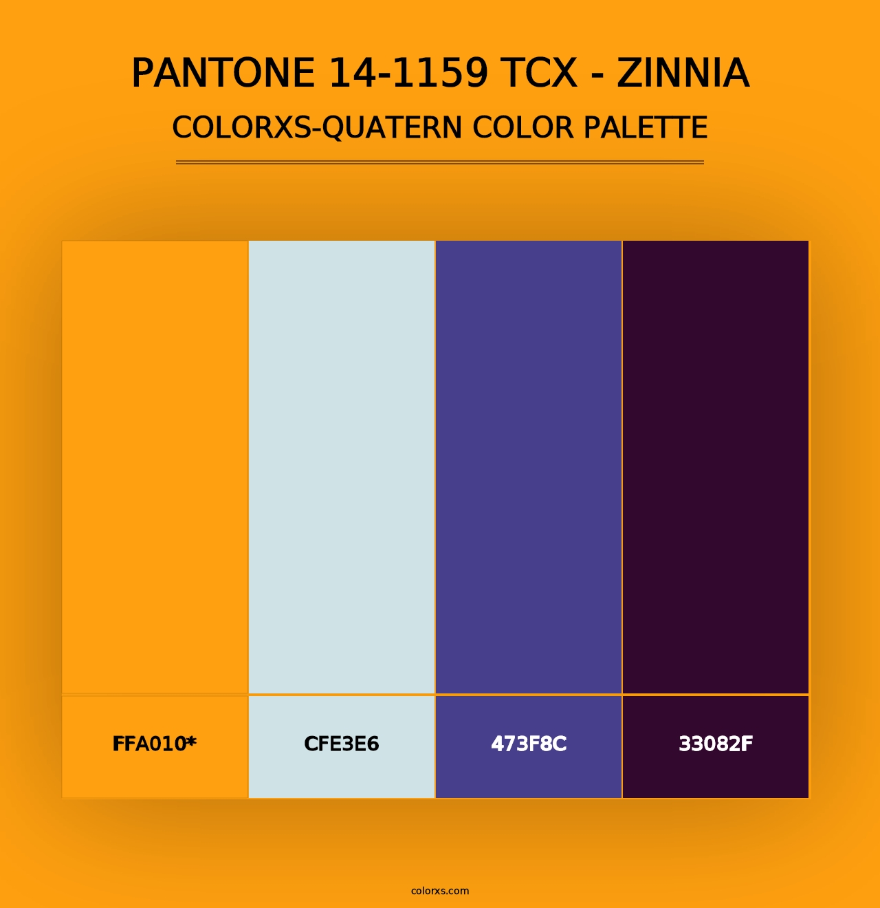 PANTONE 14-1159 TCX - Zinnia - Colorxs Quad Palette