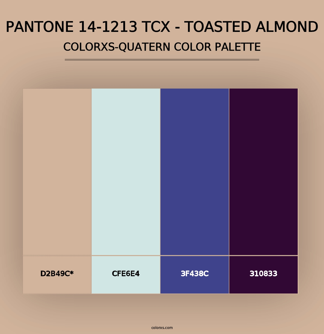 PANTONE 14-1213 TCX - Toasted Almond - Colorxs Quad Palette