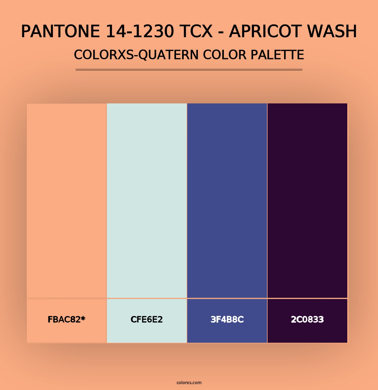 PANTONE 14-1230 TCX - Apricot Wash - Colorxs Quad Palette