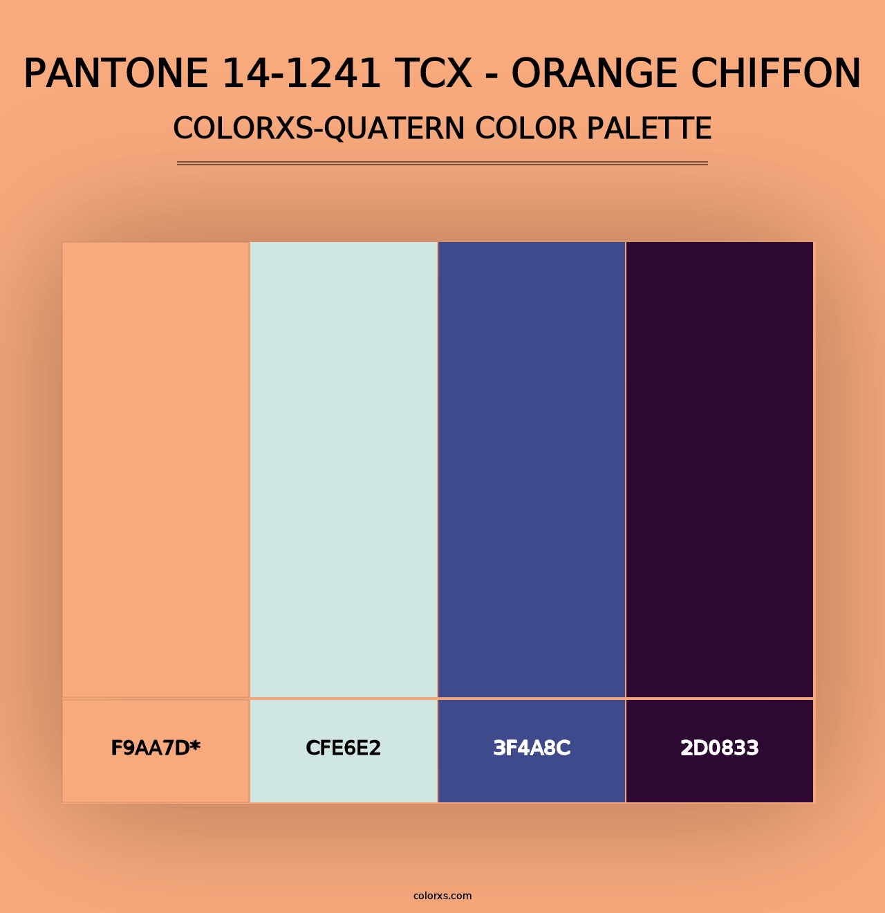 PANTONE 14-1241 TCX - Orange Chiffon - Colorxs Quad Palette