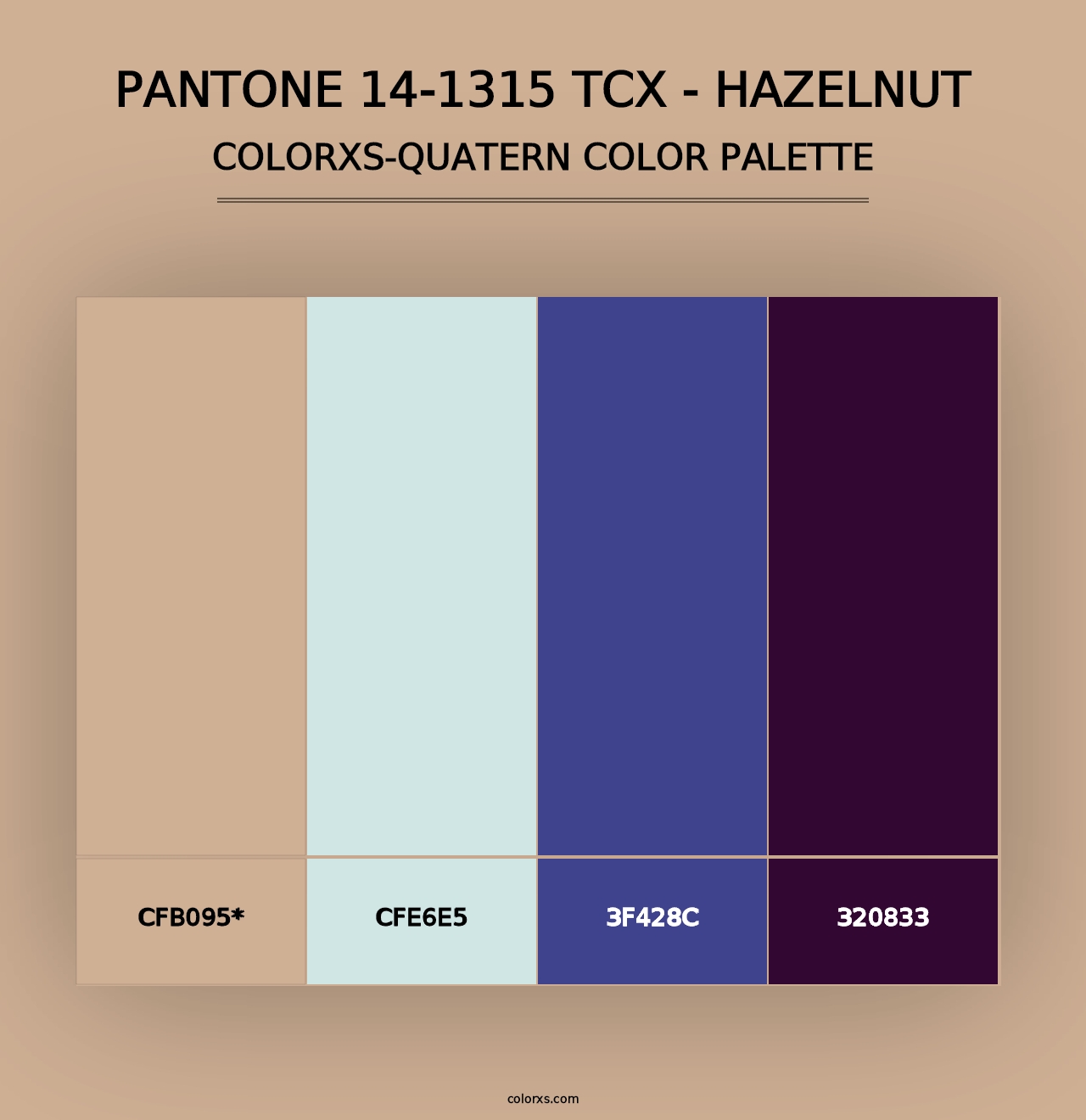 PANTONE 14-1315 TCX - Hazelnut - Colorxs Quad Palette