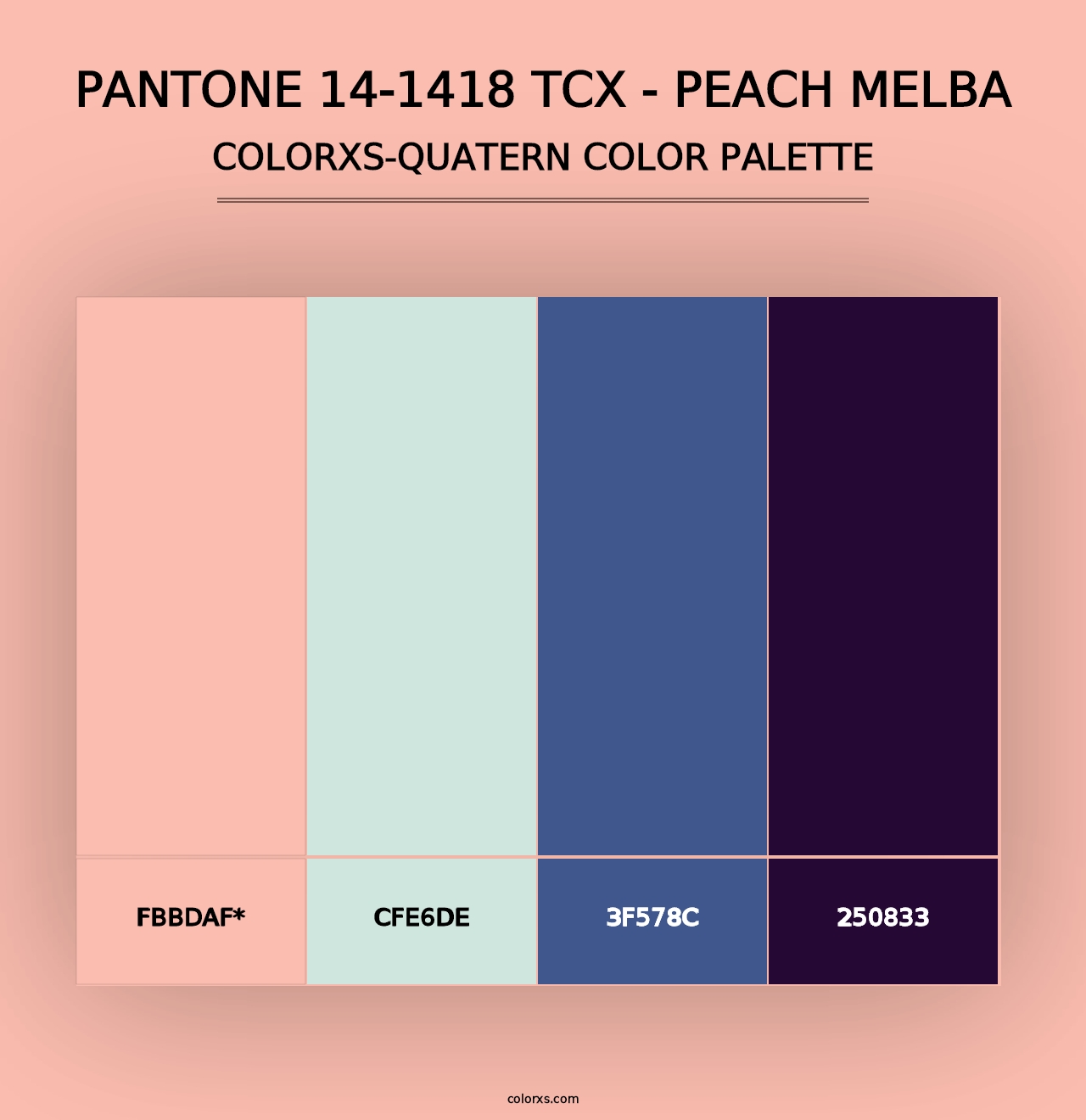 PANTONE 14-1418 TCX - Peach Melba - Colorxs Quad Palette