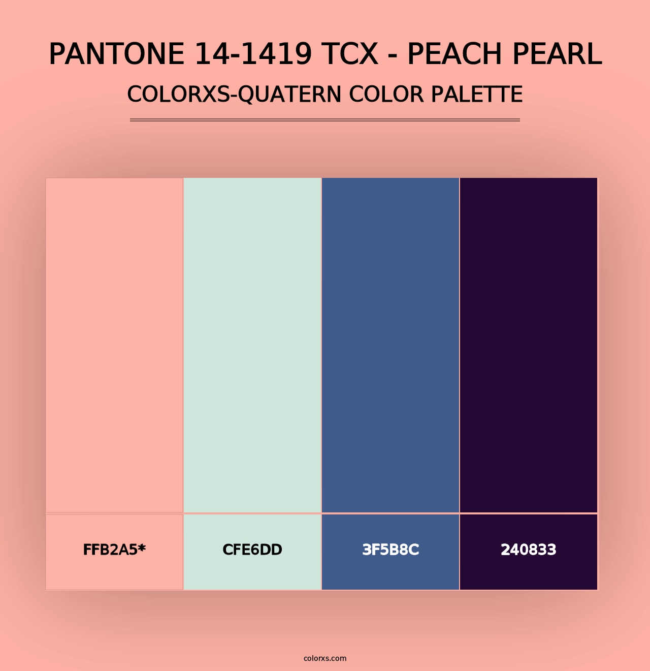 PANTONE 14-1419 TCX - Peach Pearl - Colorxs Quad Palette