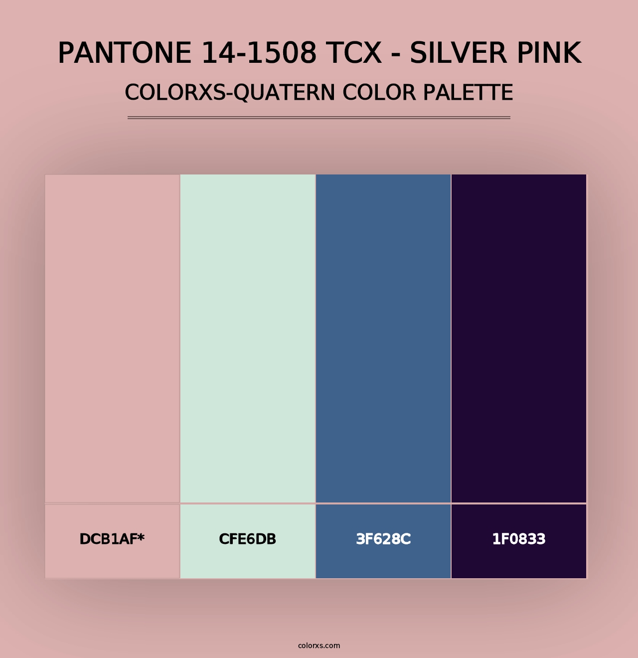 PANTONE 14-1508 TCX - Silver Pink - Colorxs Quad Palette