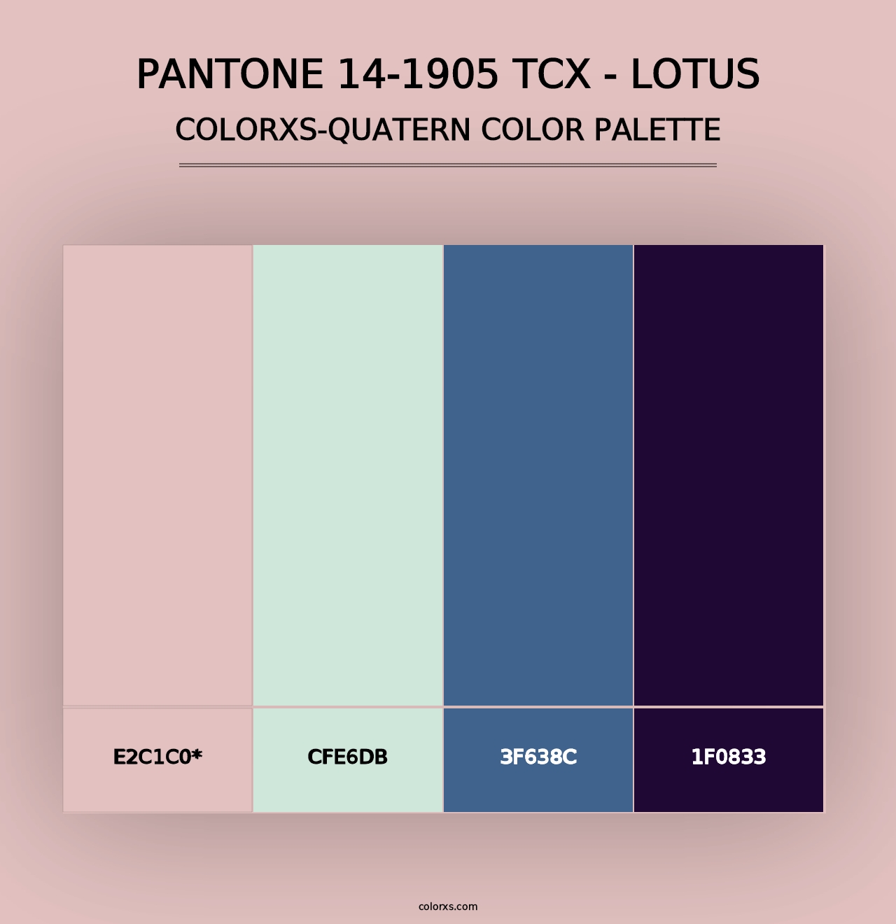 PANTONE 14-1905 TCX - Lotus - Colorxs Quad Palette