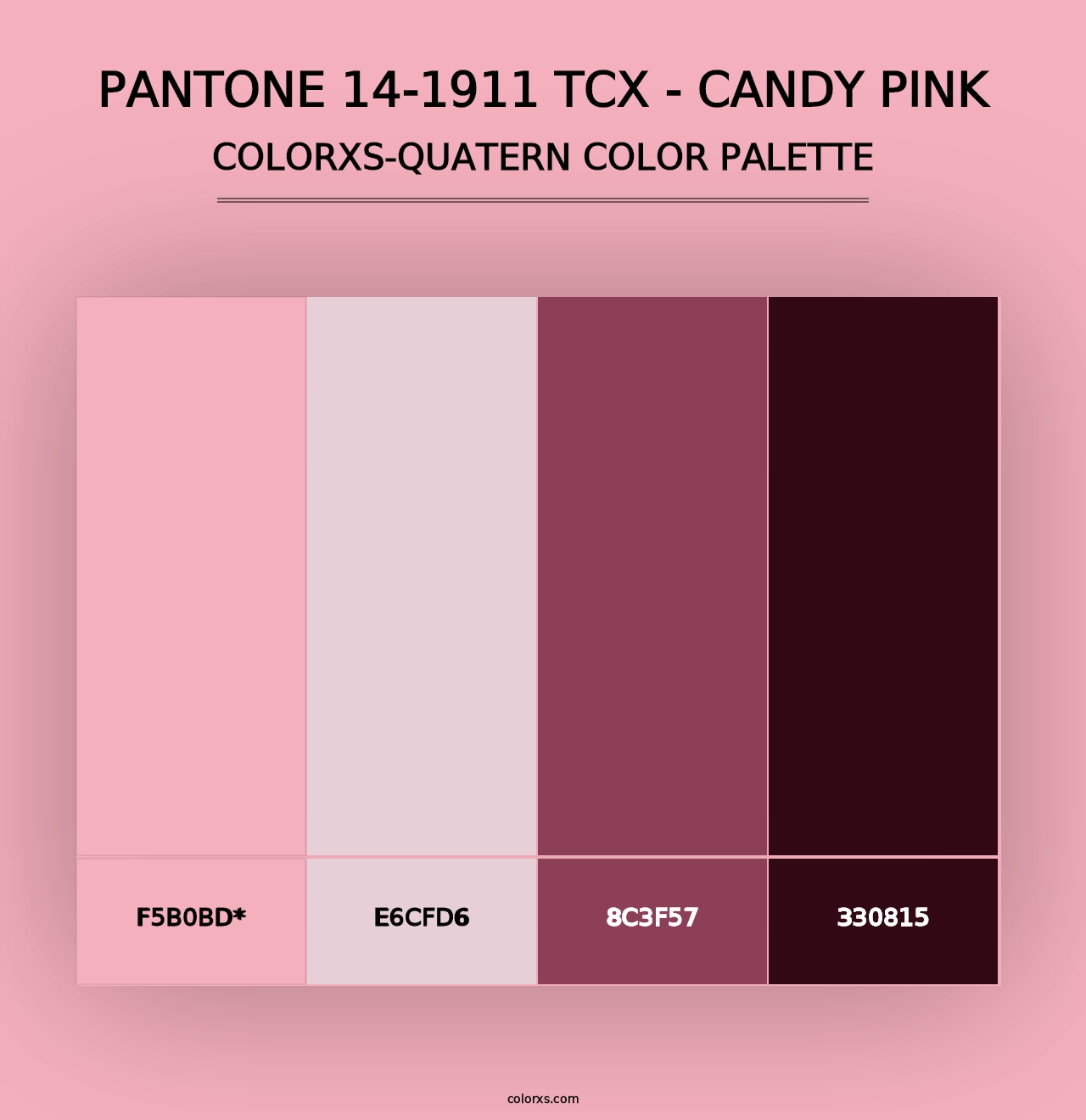 PANTONE 14-1911 TCX - Candy Pink - Colorxs Quad Palette