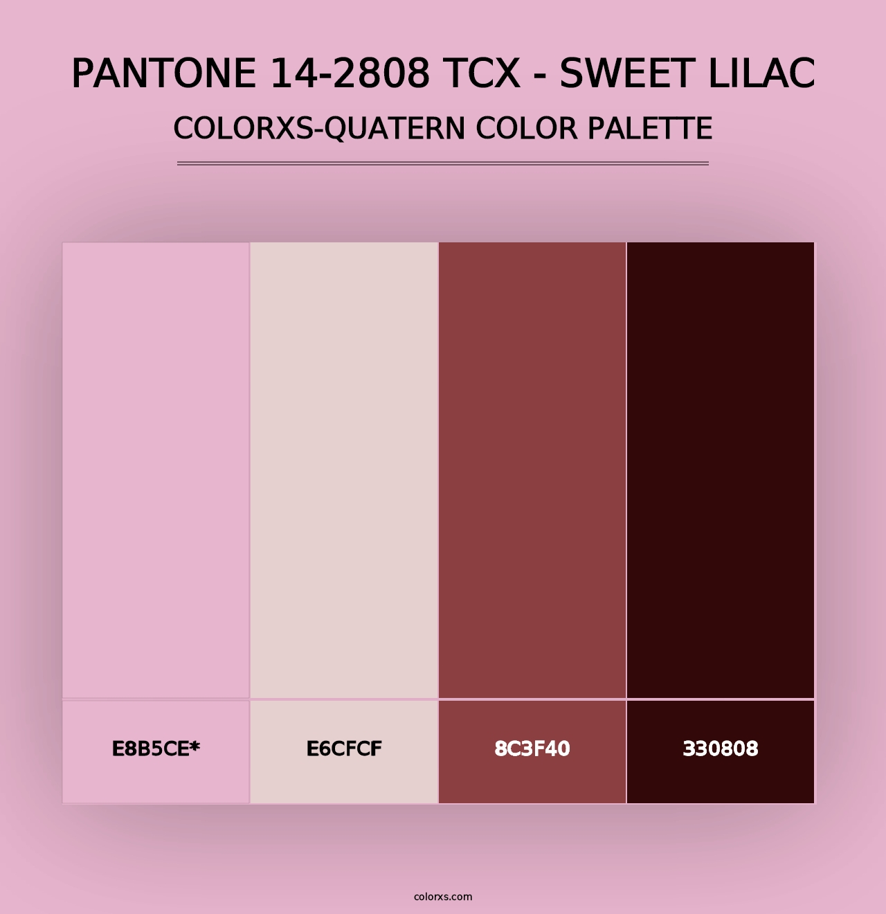 PANTONE 14-2808 TCX - Sweet Lilac - Colorxs Quad Palette