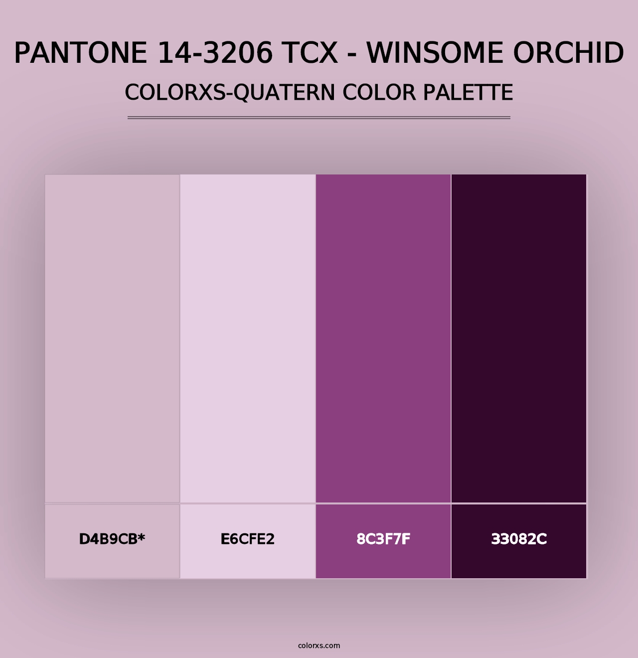 PANTONE 14-3206 TCX - Winsome Orchid - Colorxs Quad Palette