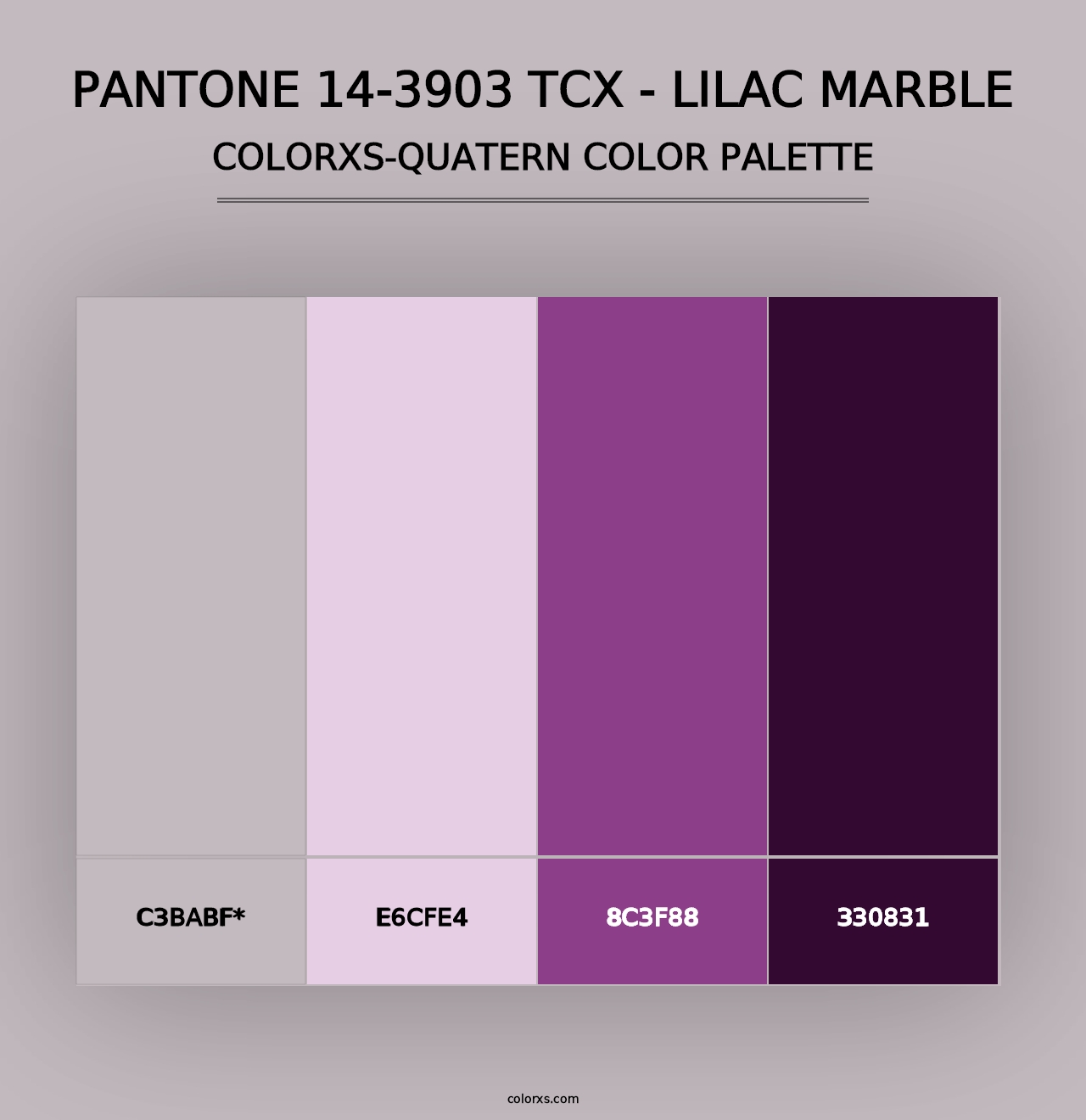 PANTONE 14-3903 TCX - Lilac Marble - Colorxs Quad Palette