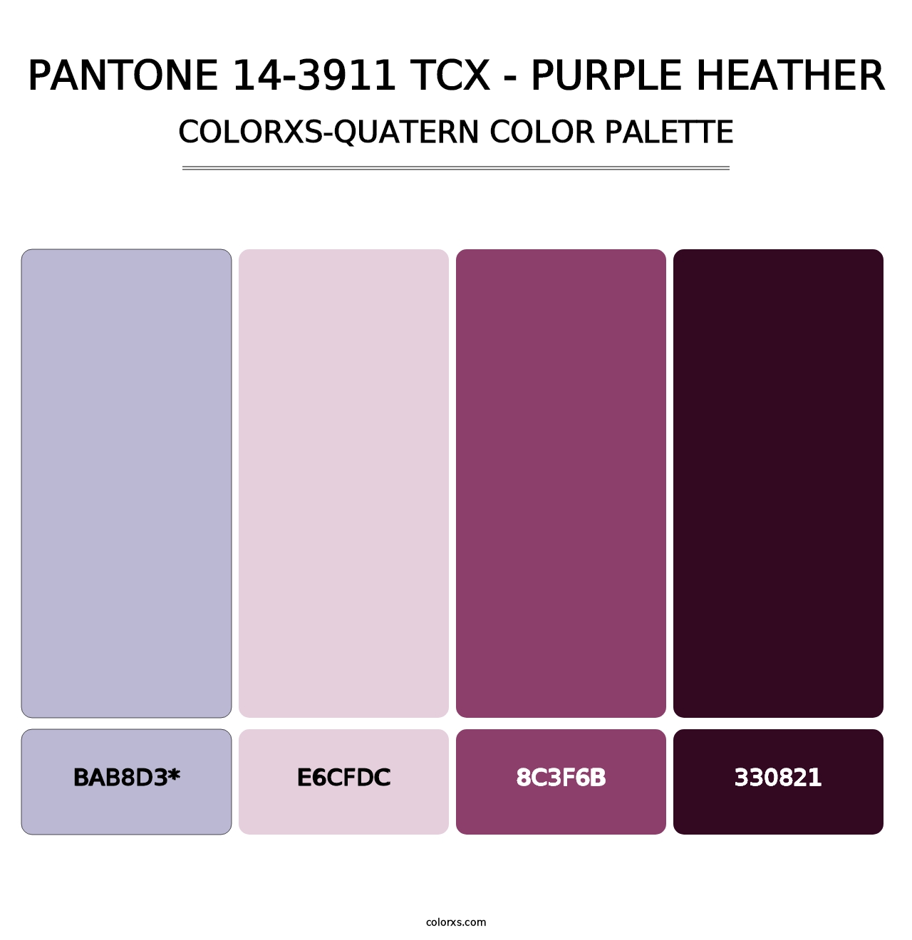 PANTONE 14-3911 TCX - Purple Heather - Colorxs Quad Palette