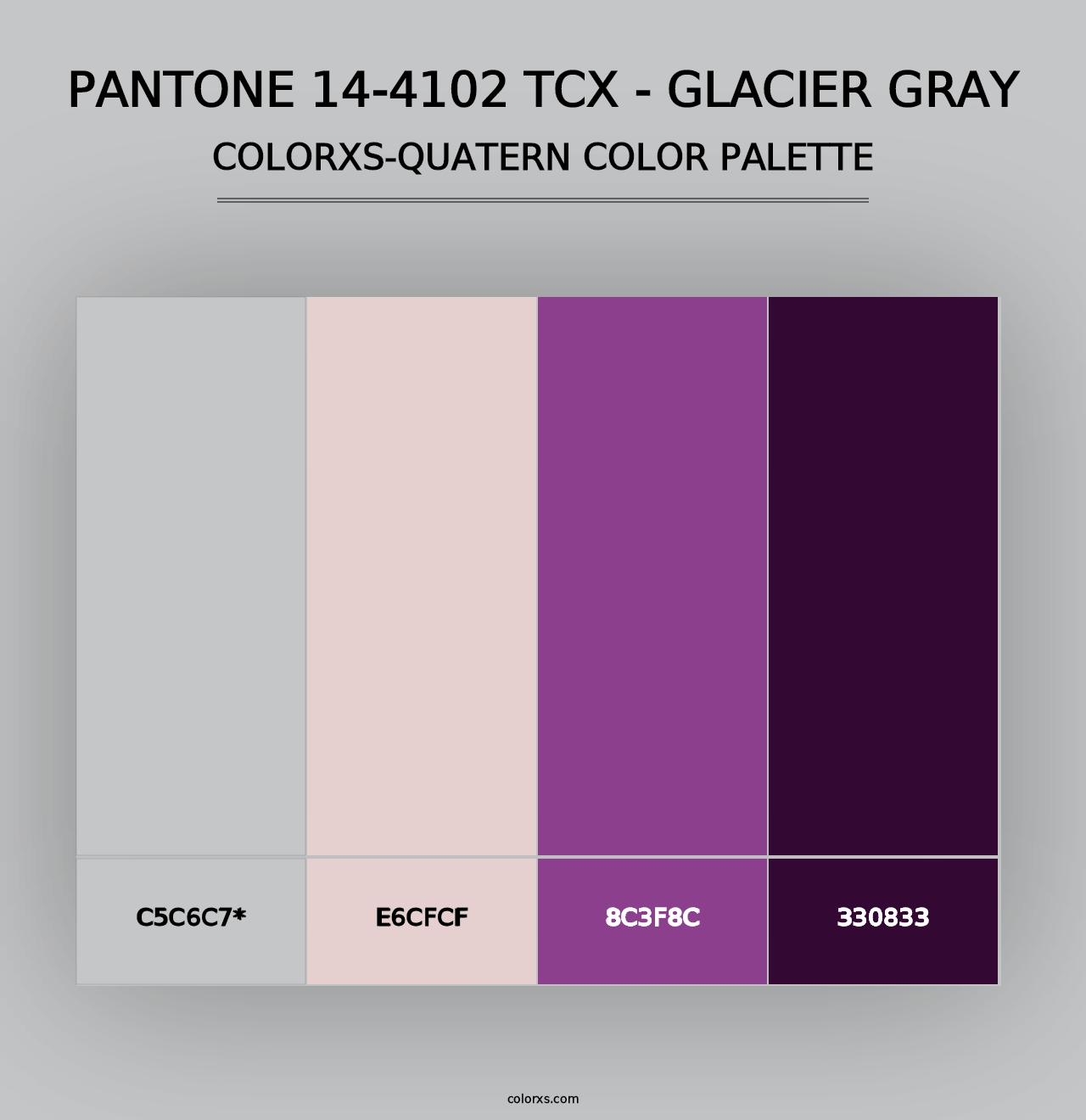 PANTONE 14-4102 TCX - Glacier Gray - Colorxs Quad Palette