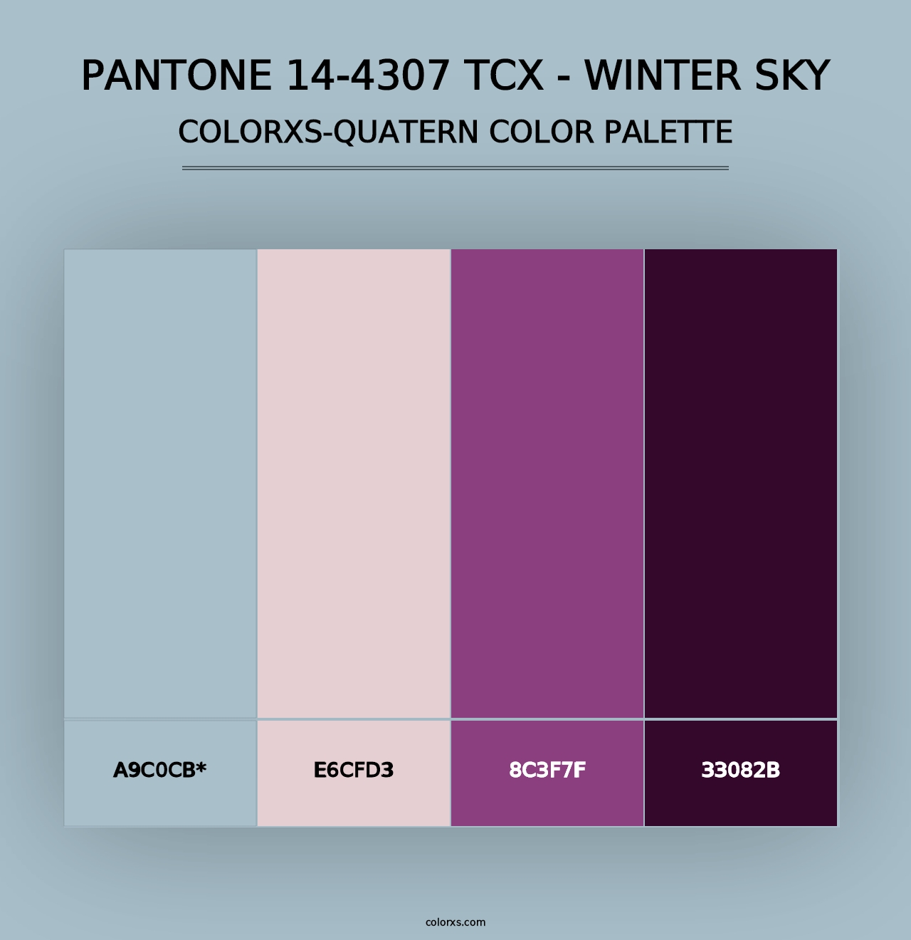 PANTONE 14-4307 TCX - Winter Sky - Colorxs Quad Palette