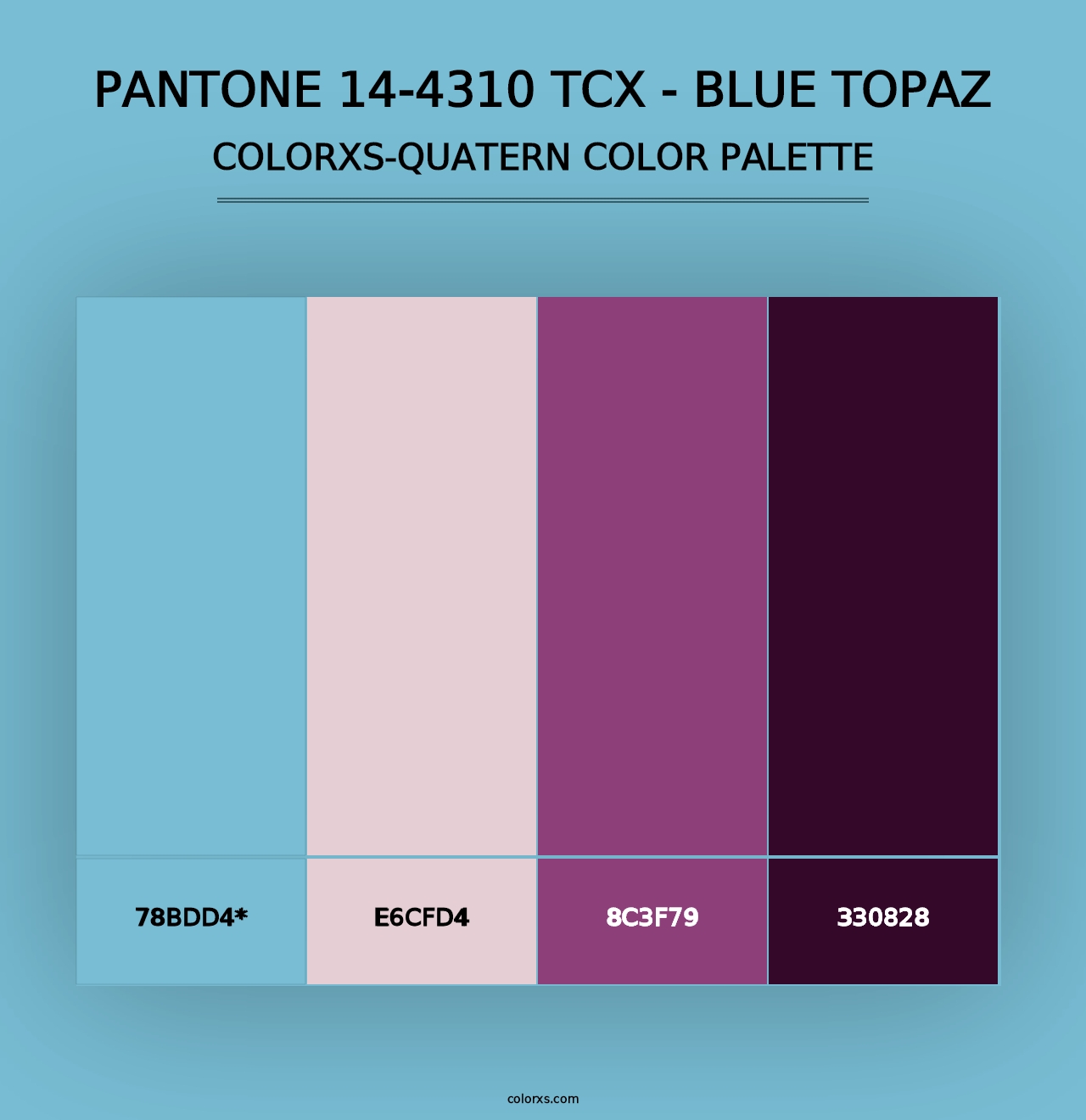 PANTONE 14-4310 TCX - Blue Topaz - Colorxs Quad Palette