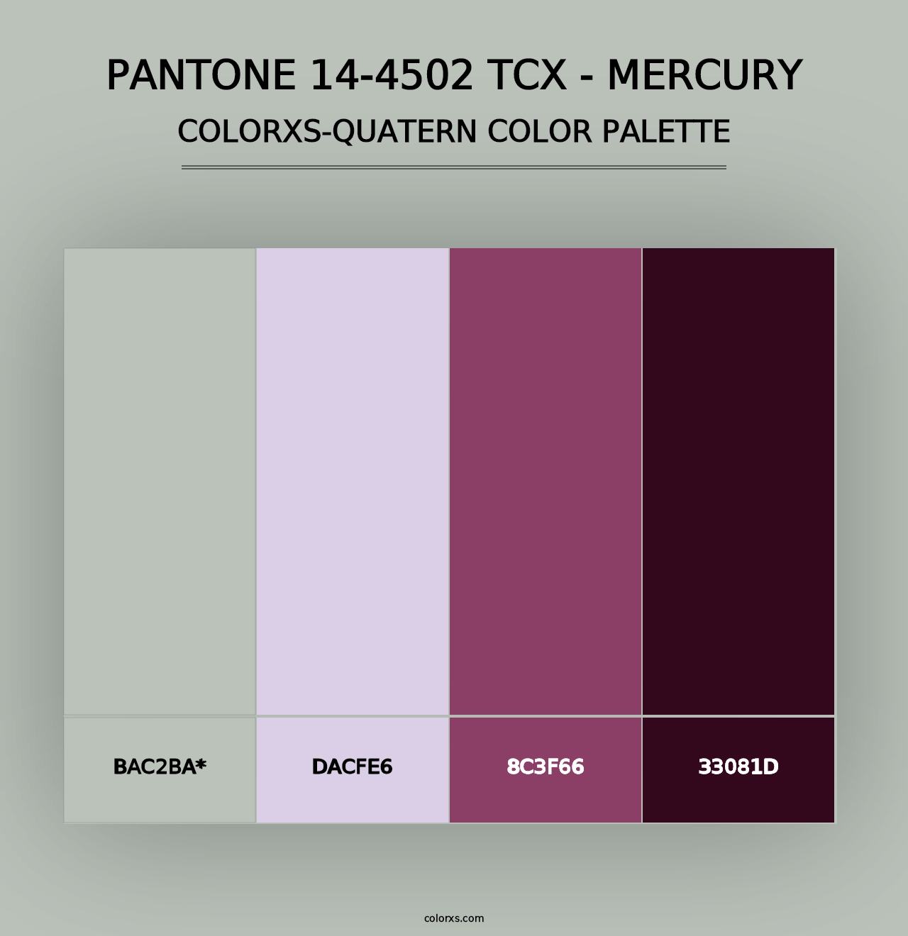 PANTONE 14-4502 TCX - Mercury - Colorxs Quad Palette