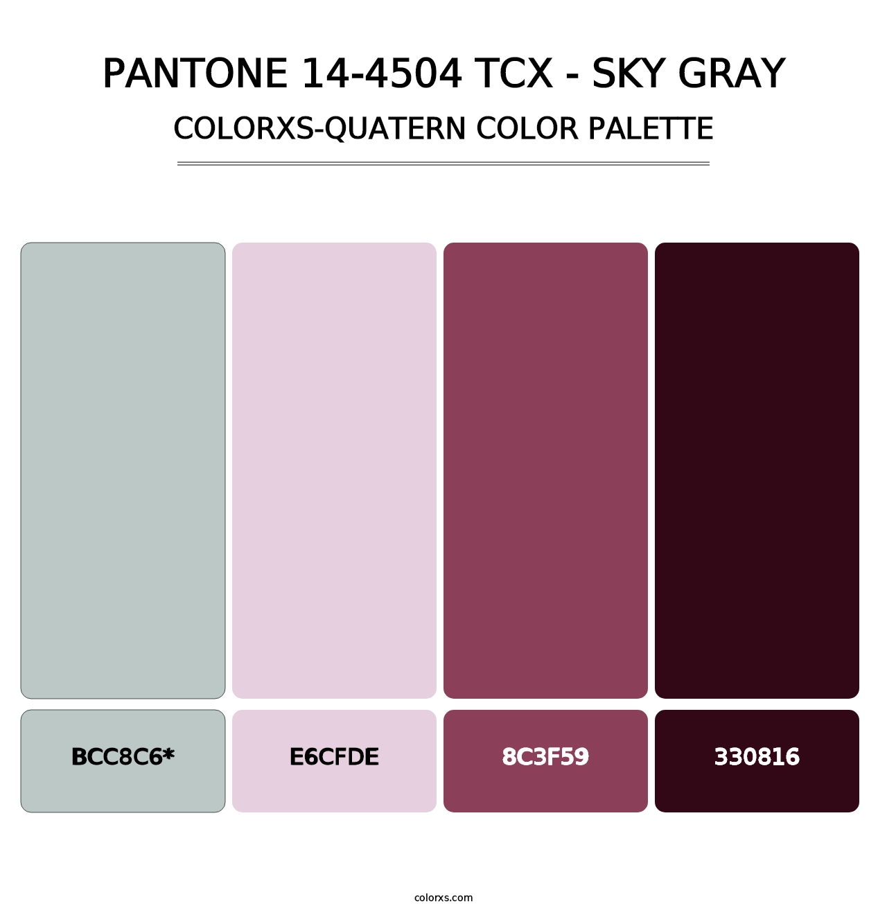 PANTONE 14-4504 TCX - Sky Gray - Colorxs Quad Palette