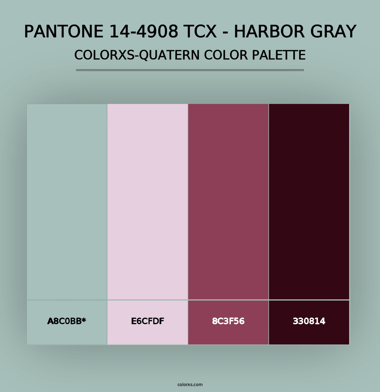 PANTONE 14-4908 TCX - Harbor Gray - Colorxs Quad Palette