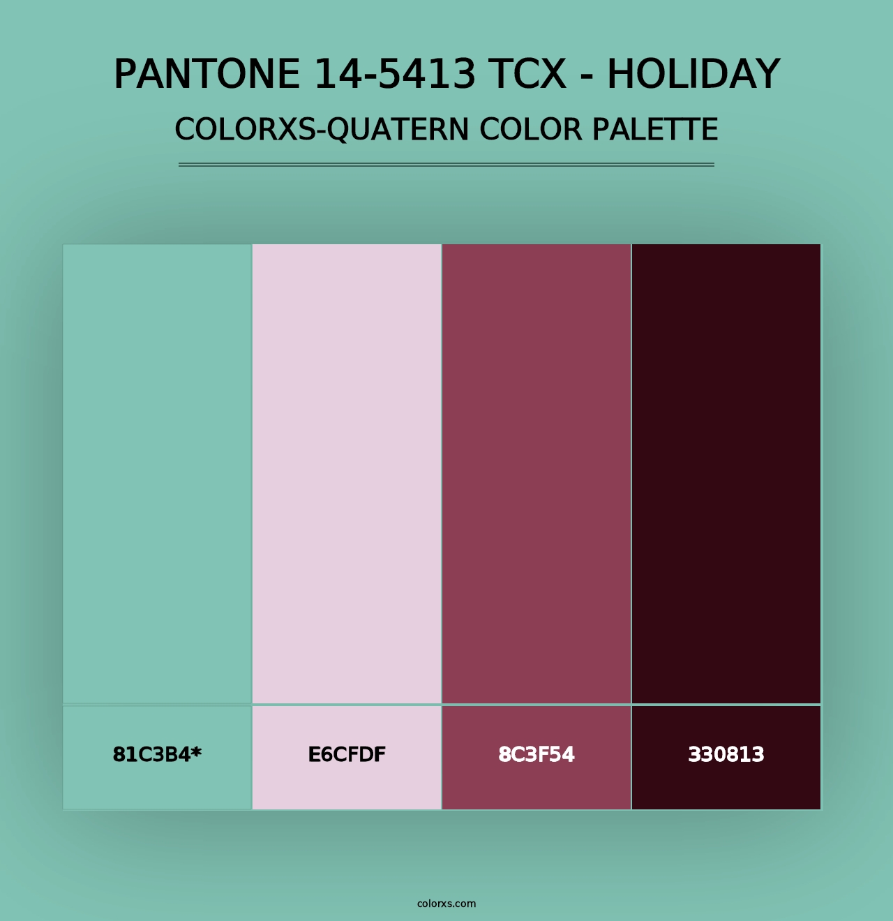 PANTONE 14-5413 TCX - Holiday - Colorxs Quad Palette